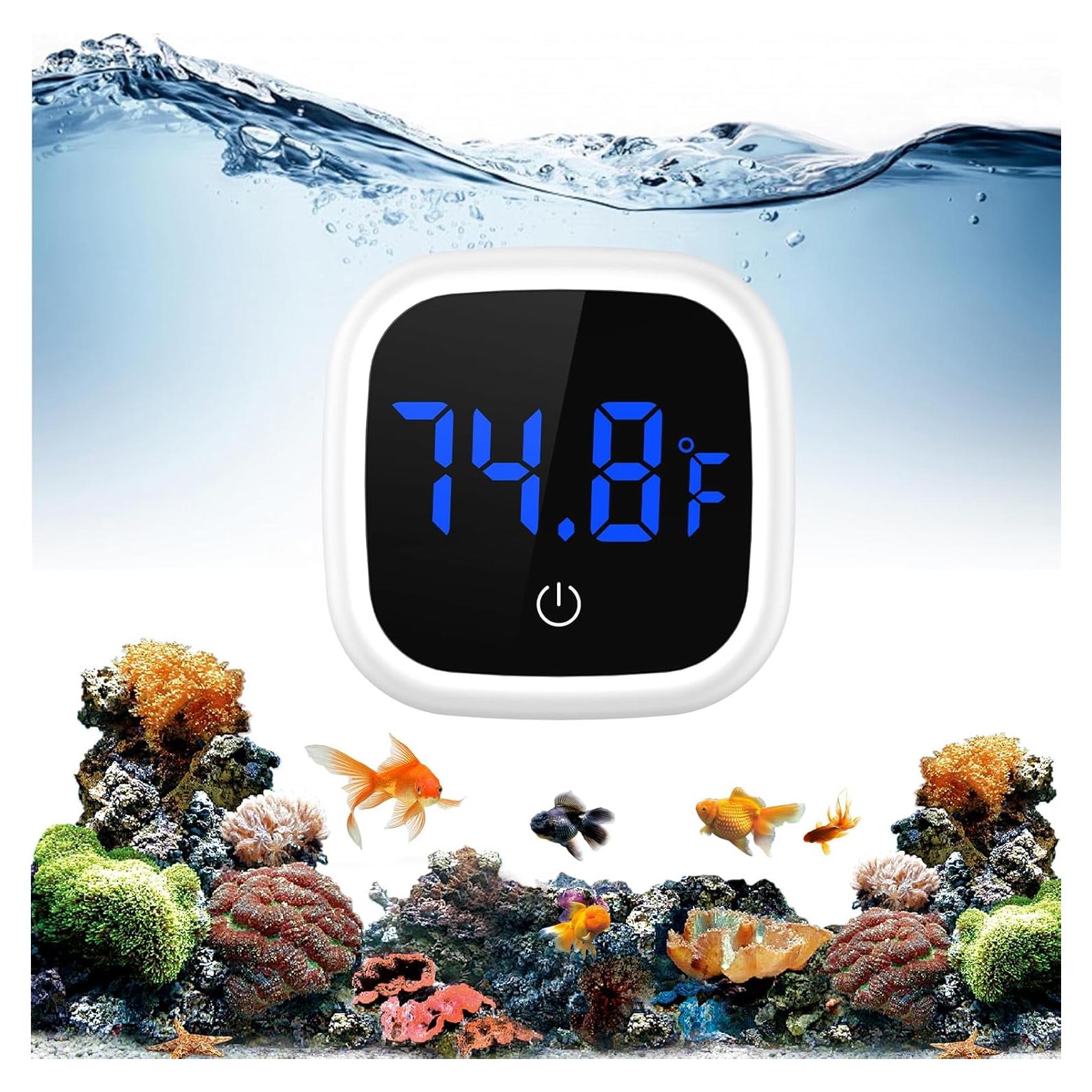 Termómetro Digital para Acuarios ORIA, LED Adherible, Precisión 0.1°C