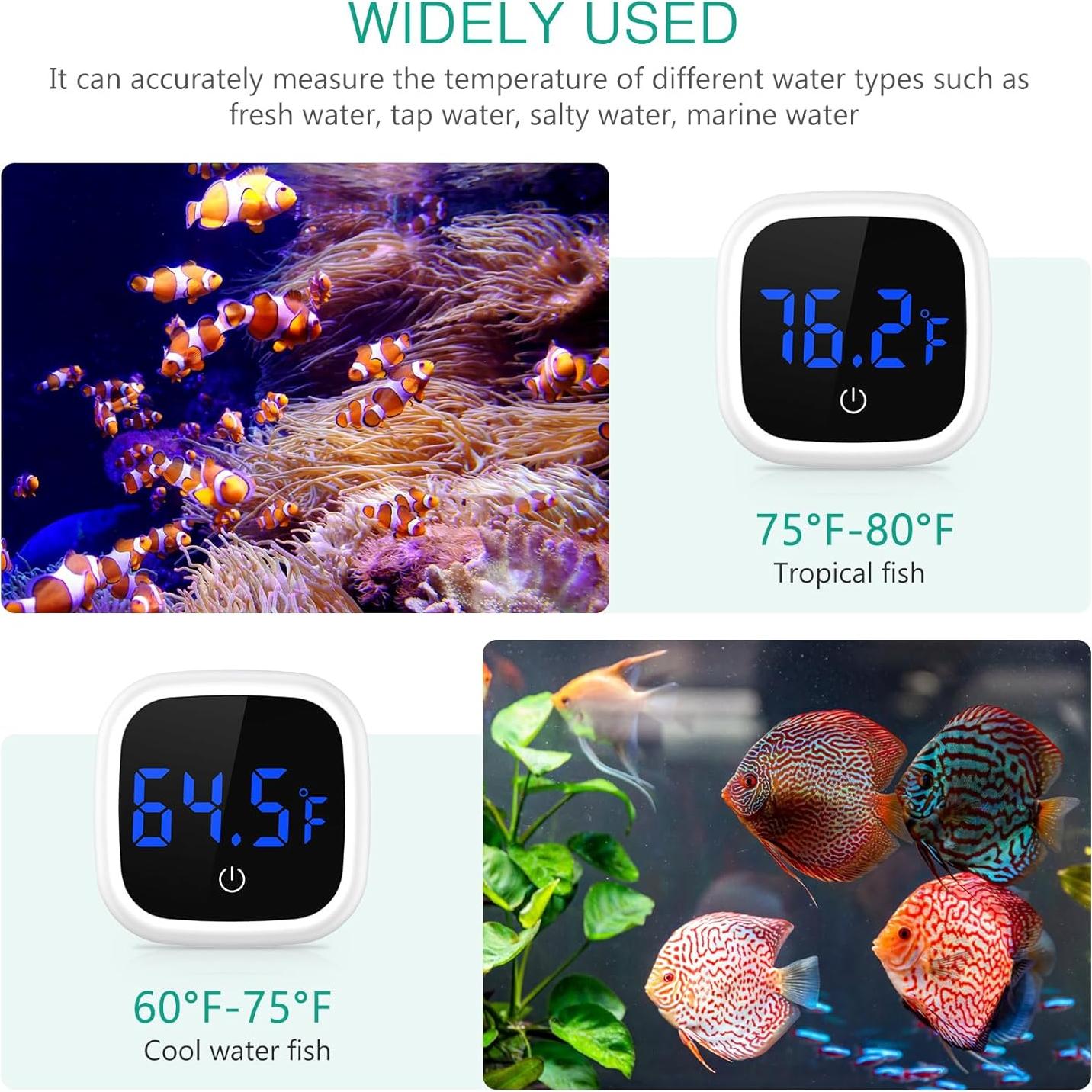 Termómetro Digital para Acuarios ORIA, LED Adherible, Precisión 0.1°C