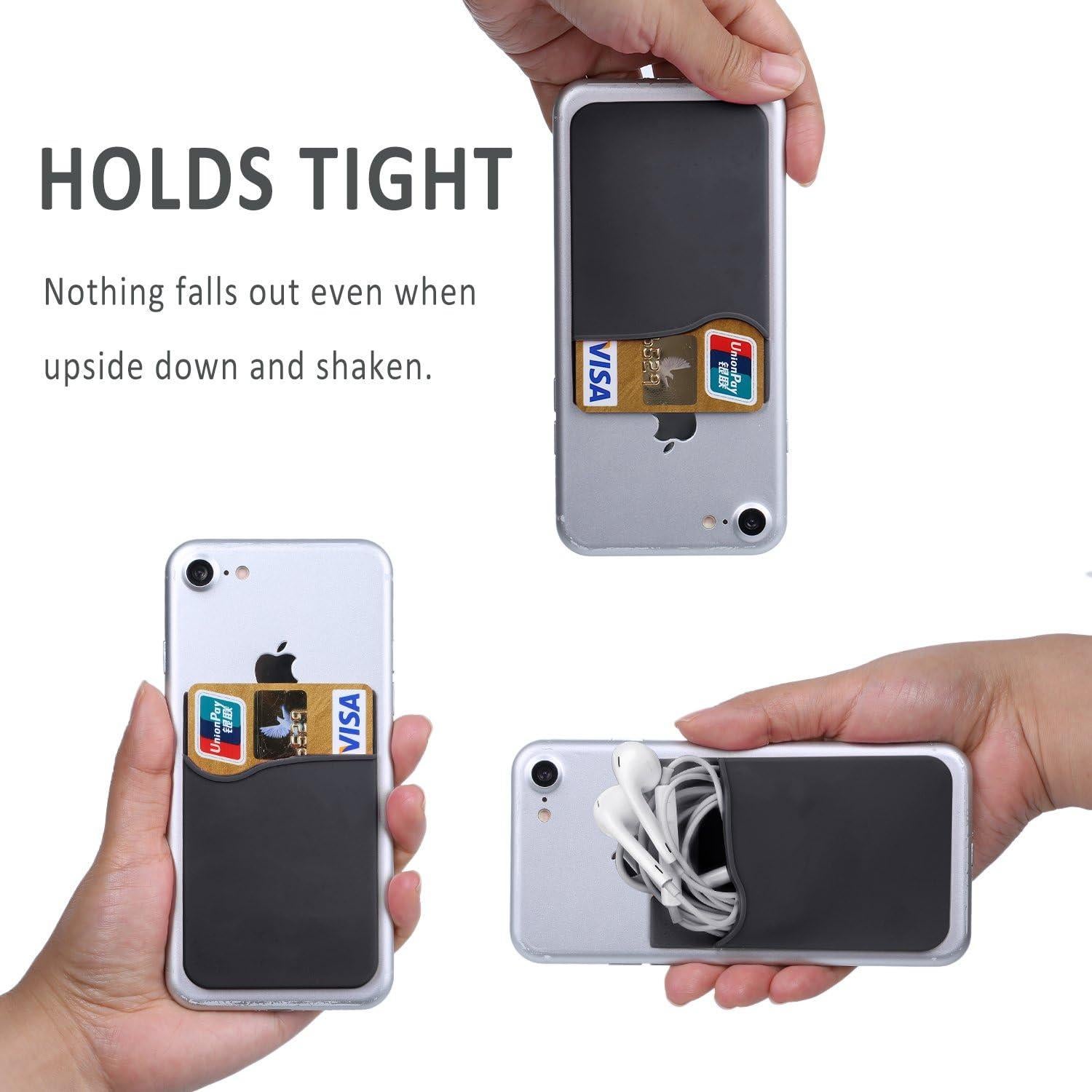 Soporte Adhesivo para Tarjetas Pofesun - 3 Fundas Silicona