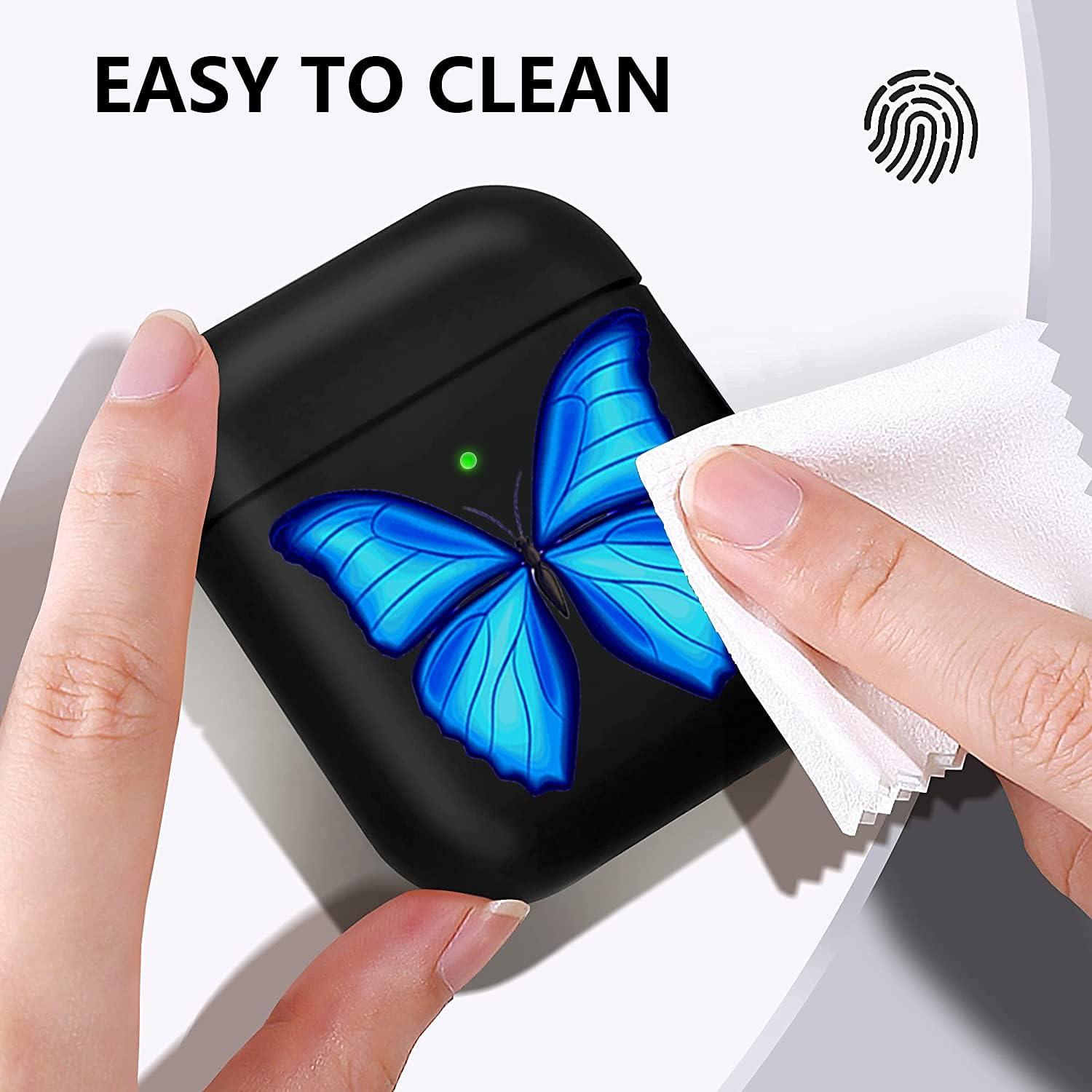 Funda de Silicona para AirPods 1 y 2 YOMPLOW - Mariposa Azul