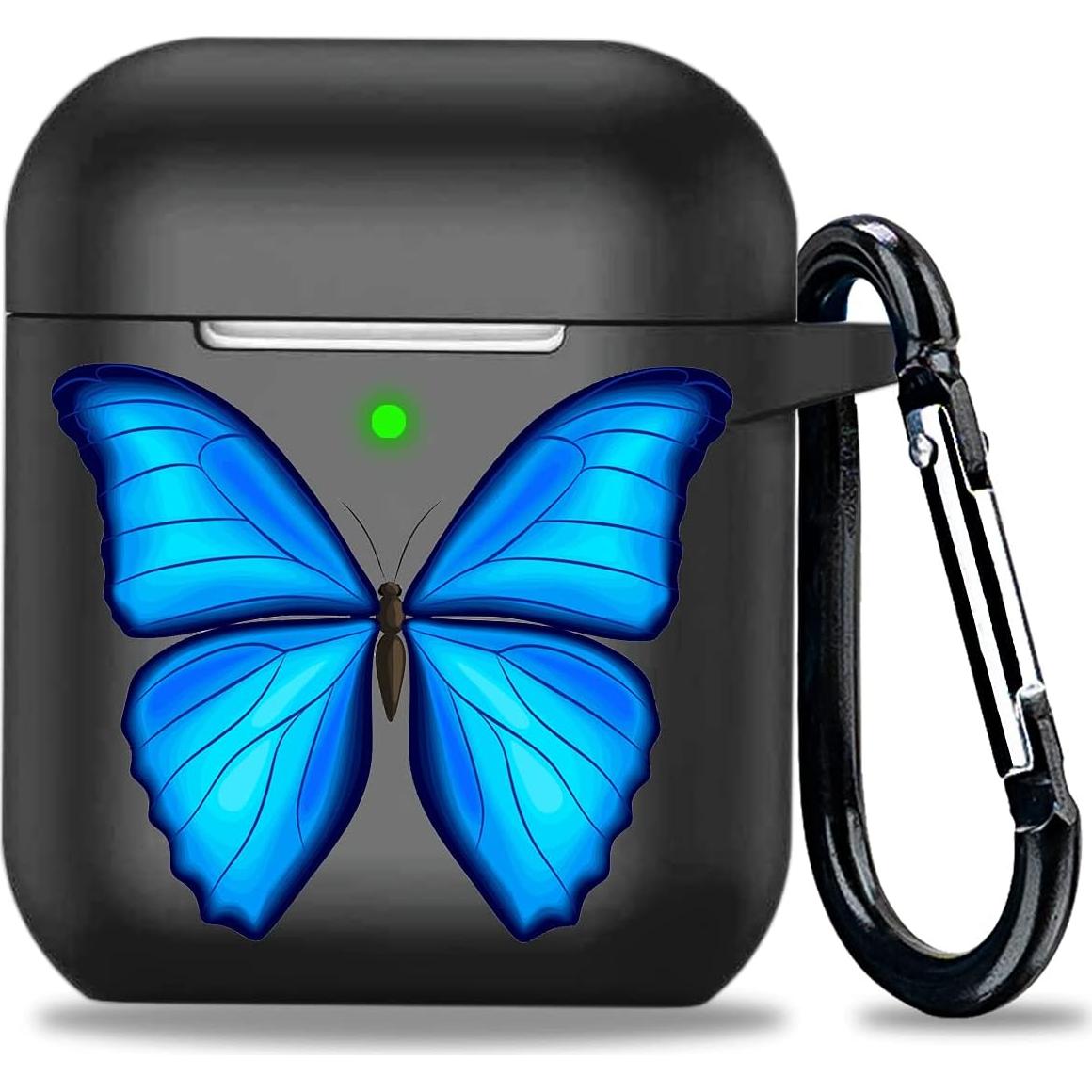 Funda de Silicona para AirPods 1 y 2 YOMPLOW - Mariposa Azul