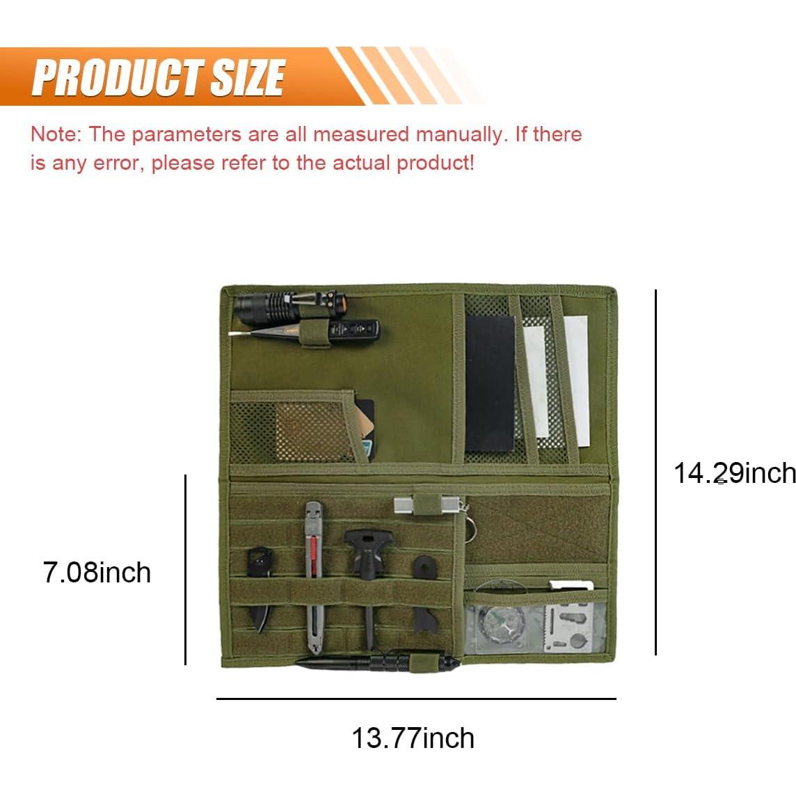 Organizador de Visera Solar Táctico ZIMISI 36.3x34.9cm Verde Militar