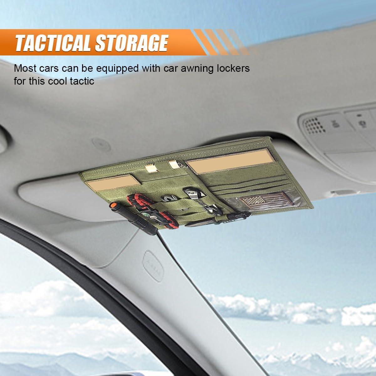 Organizador de Visera Solar Táctico ZIMISI 36.3x34.9cm Verde Militar