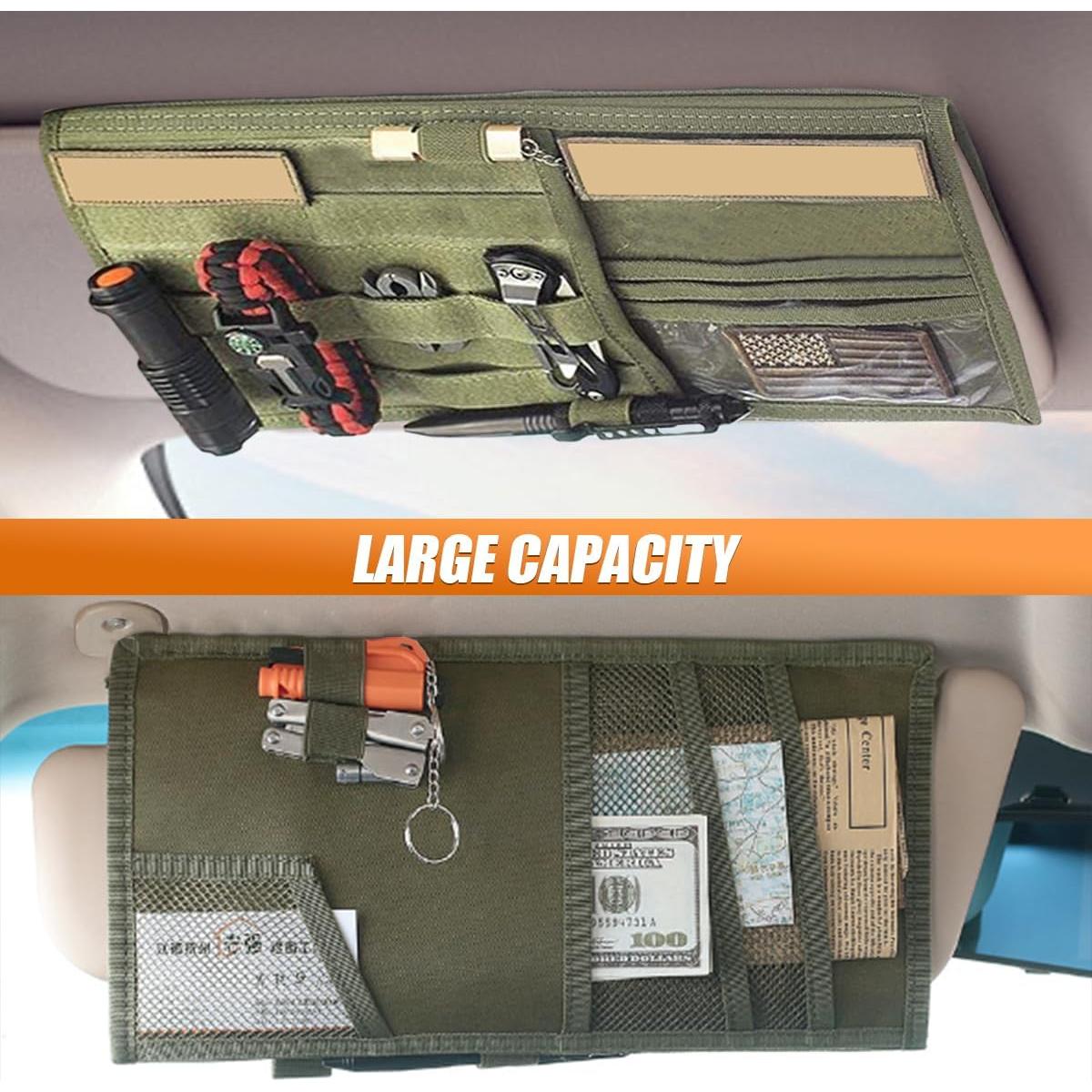 Organizador de Visera Solar Táctico ZIMISI 36.3x34.9cm Verde Militar