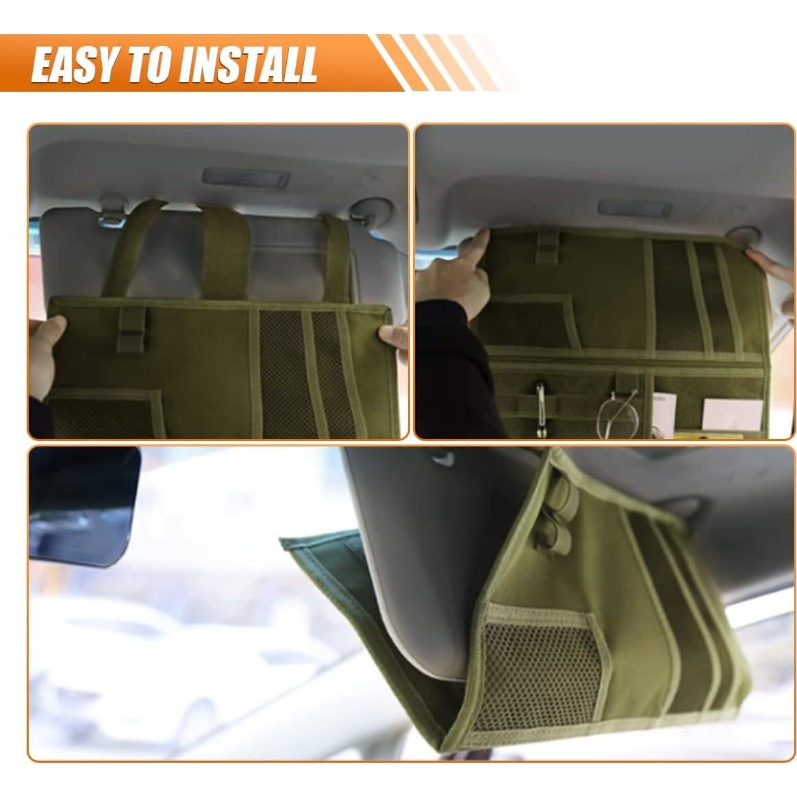 Organizador de Visera Solar Táctico ZIMISI 36.3x34.9cm Verde Militar