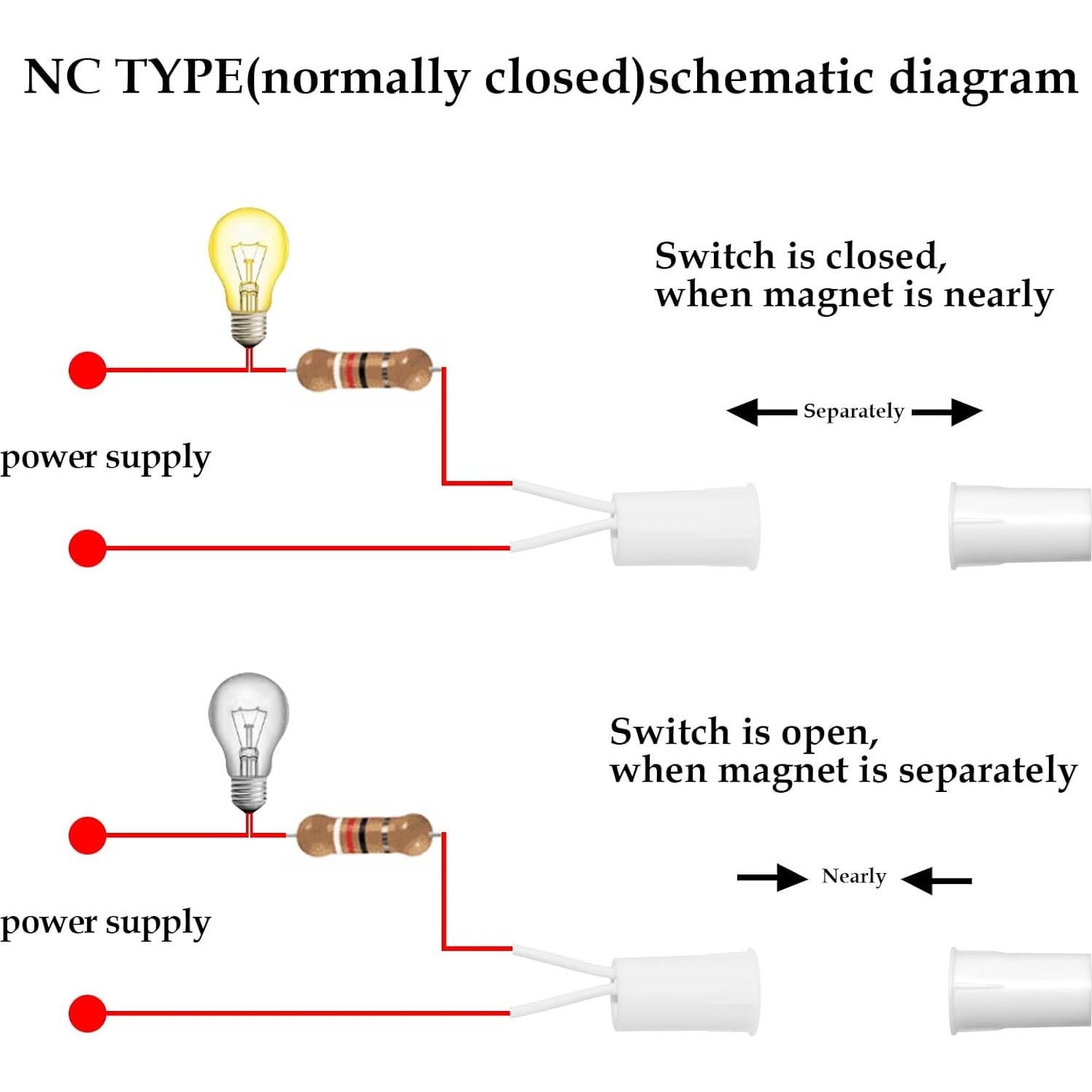 Interruptor Magnético de Puerta Aifeier ET RC-33 Cableado 2 Pcs