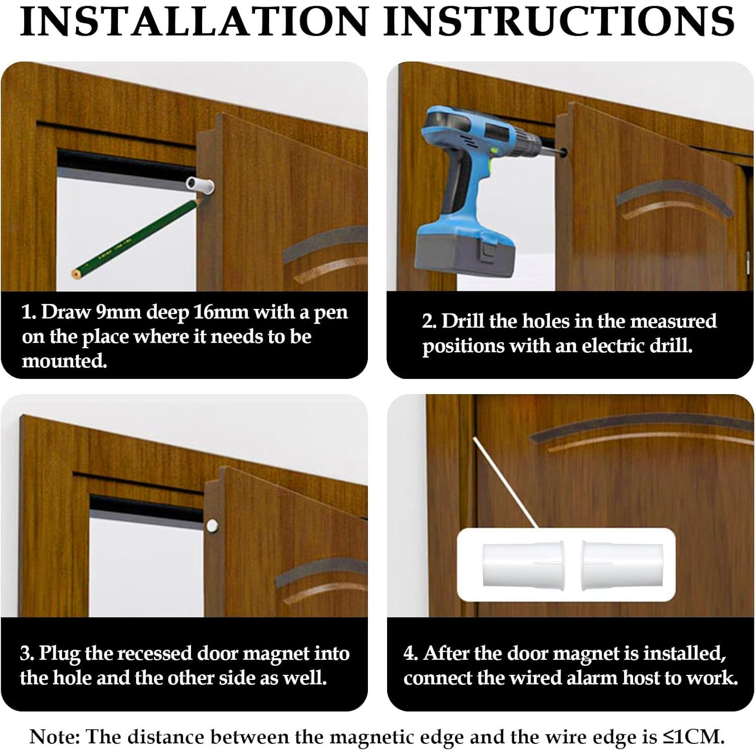 Interruptor Magnético de Puerta Aifeier ET RC-33 Cableado 2 Pcs