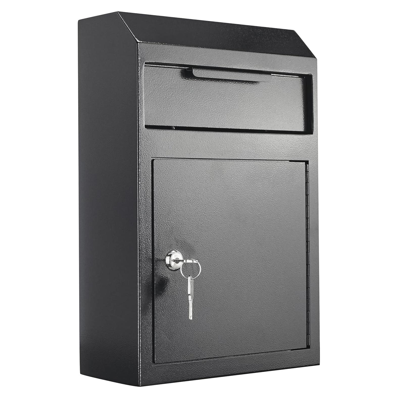 Caja Fuerte de Depósito POCHAR Montada en Pared Metal Negra