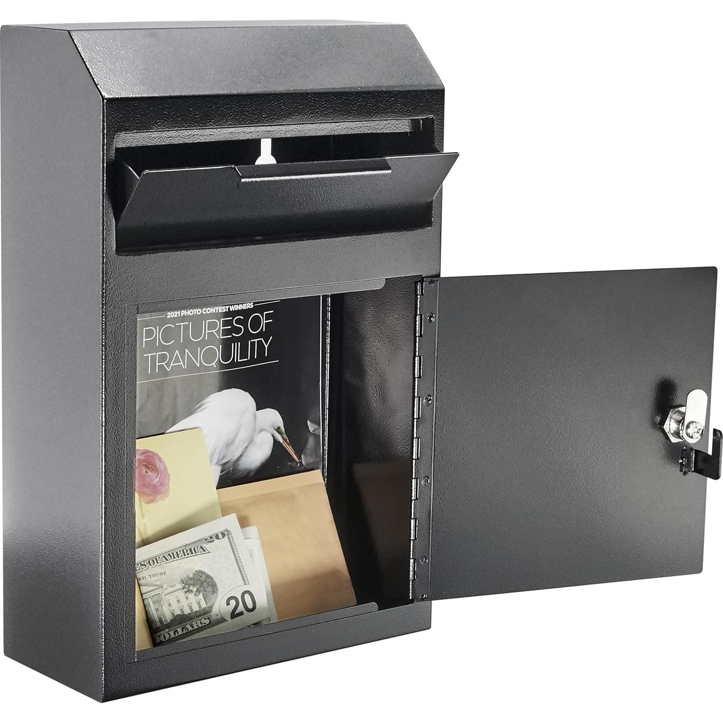 Caja Fuerte de Depósito POCHAR Montada en Pared Metal Negra