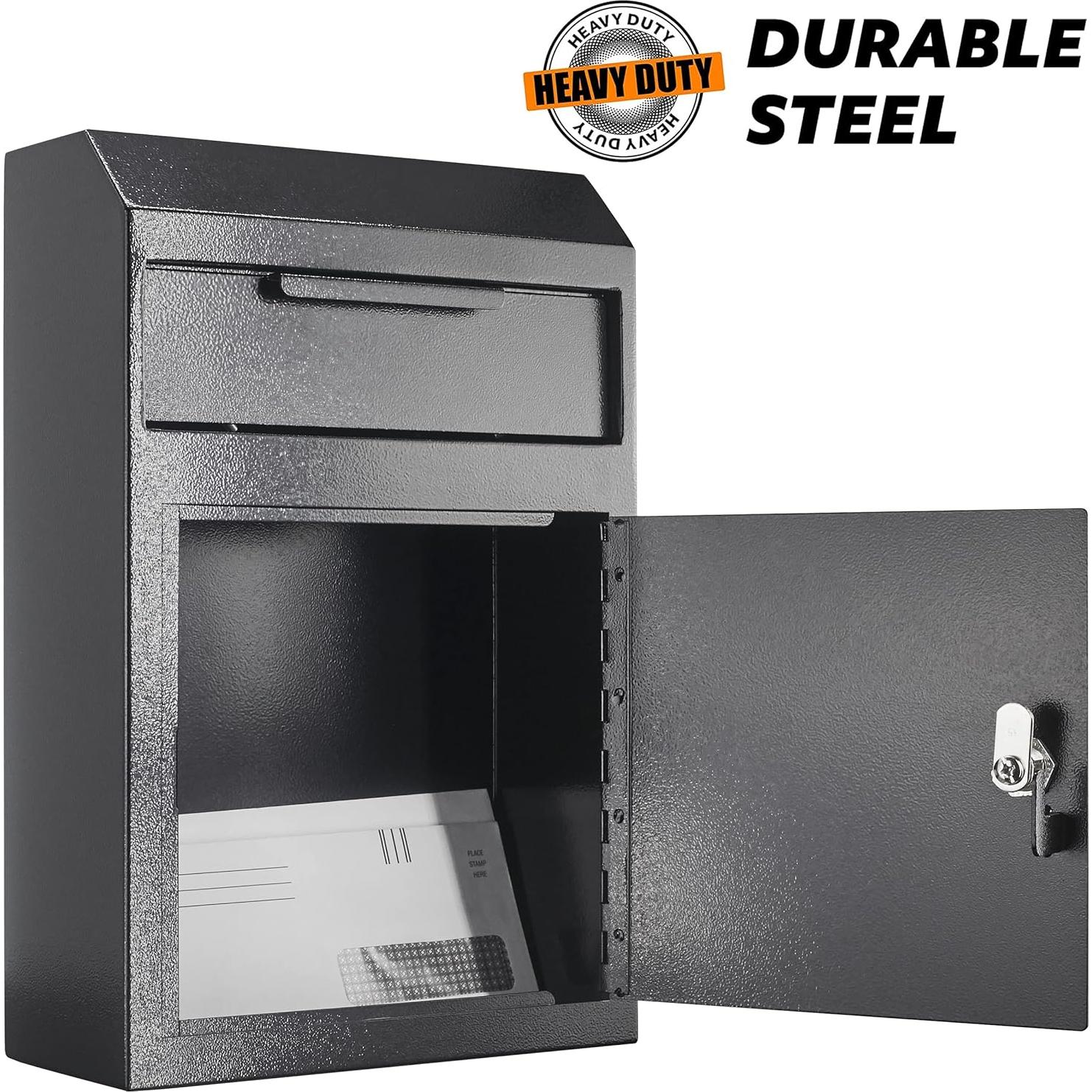 Caja Fuerte de Depósito POCHAR Montada en Pared Metal Negra