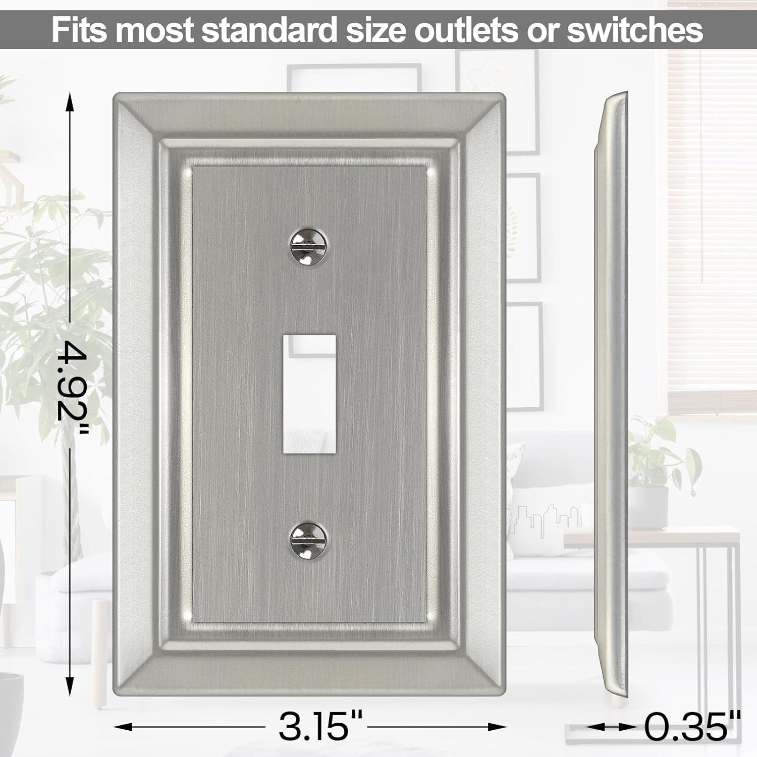 Placa de Pared de Metal Dyekou 1-Gang Níquel Satinado