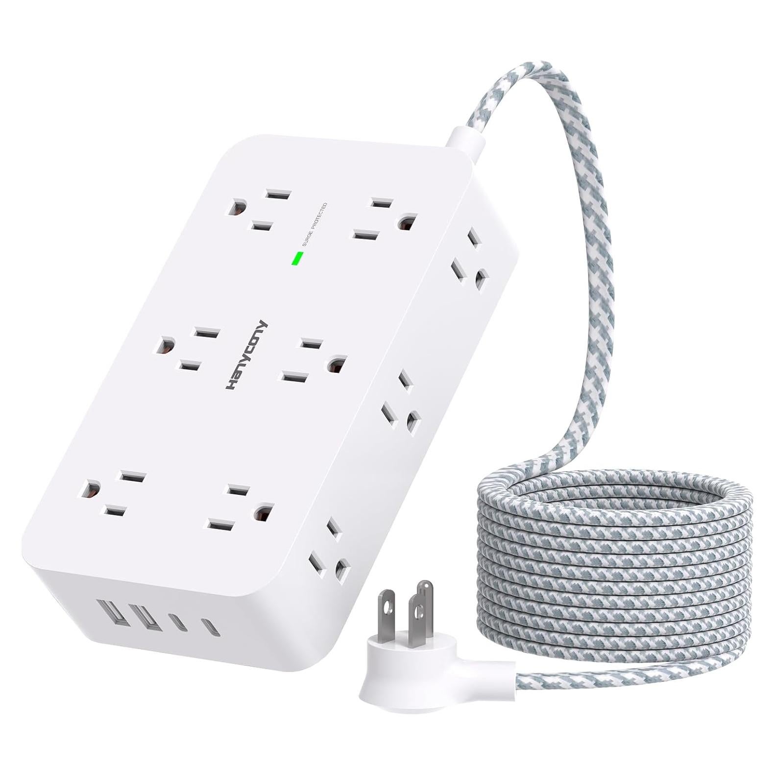 Regleta de Protección HANYCONY 12 Salidas 4 USB 1.5m Blanca