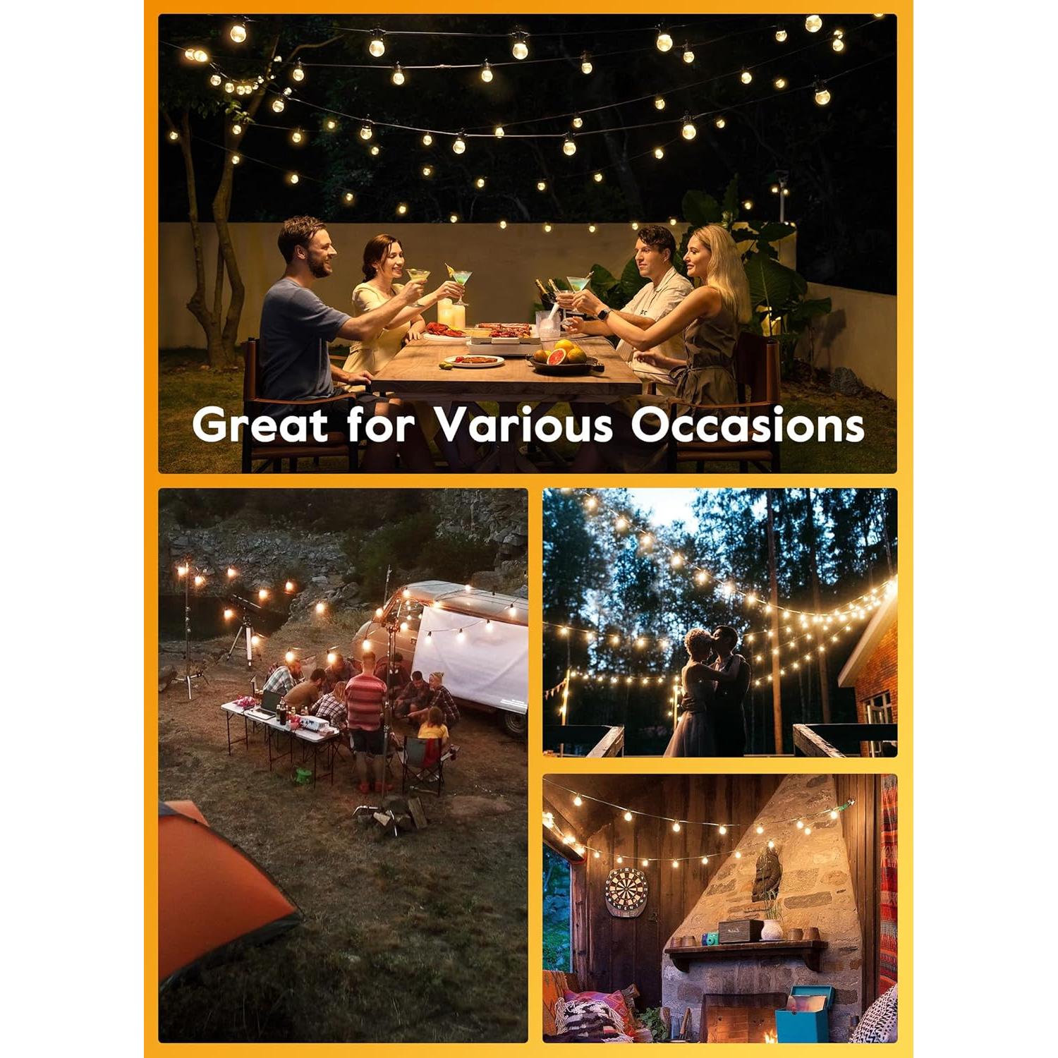 Luces de Cadena Solares Brightown 10.36m LED G40 Impermeables