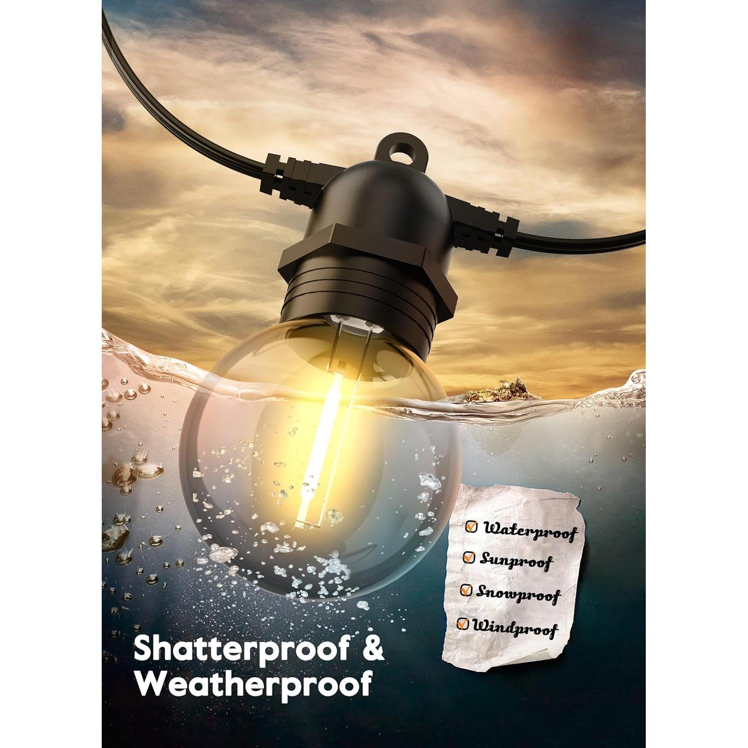 Luces de Cadena Solares Brightown 10.36m LED G40 Impermeables