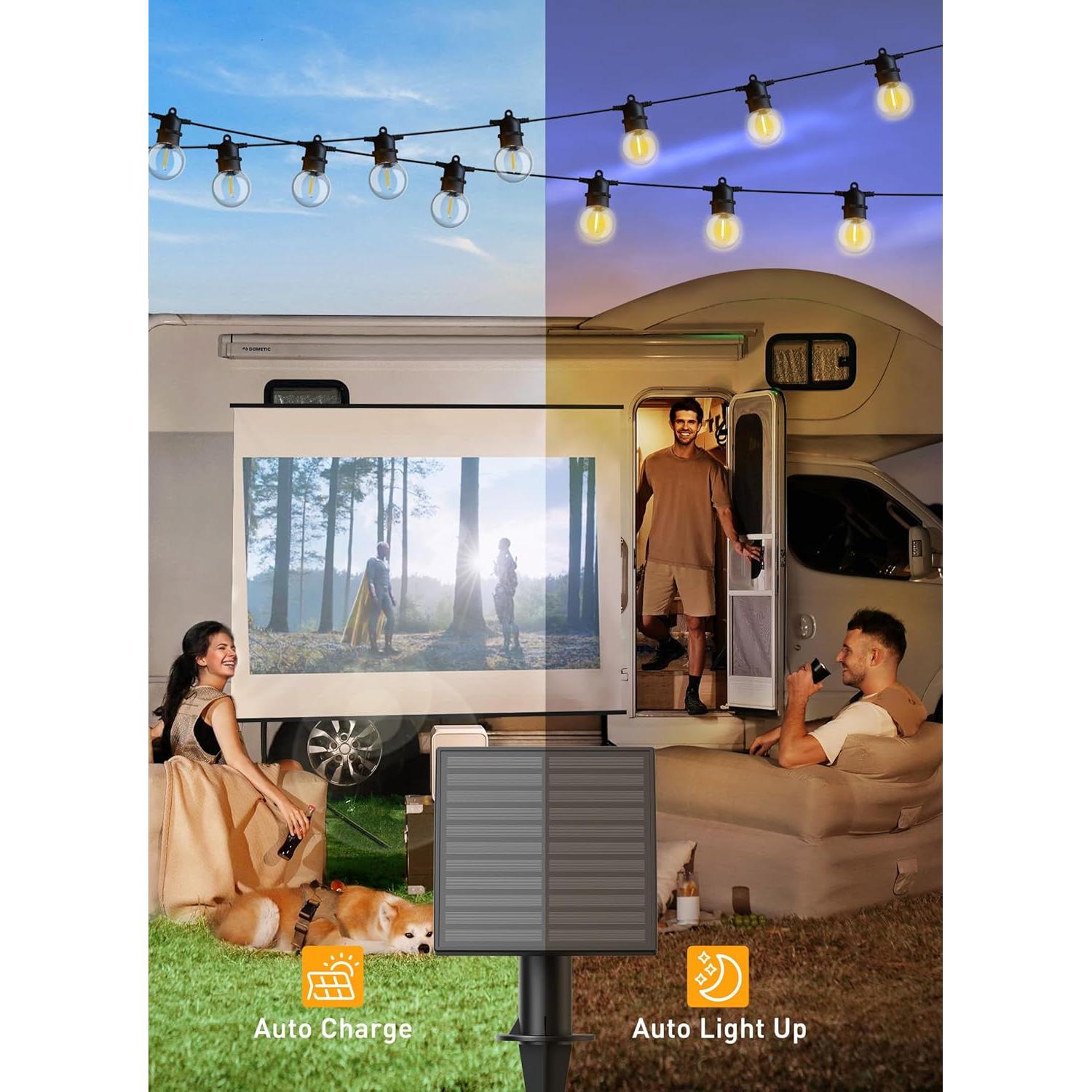 Luces de Cadena Solares Brightown 10.36m LED G40 Impermeables