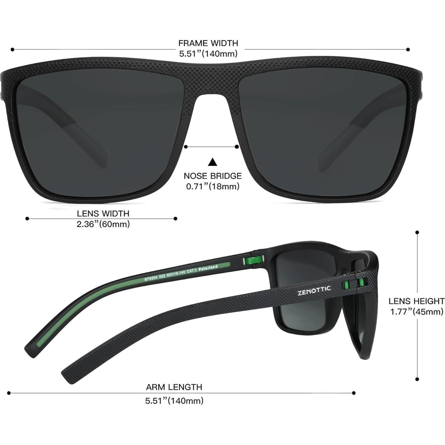 Gafas de sol ZENOTTIC para hombres con marco TR90 UV400