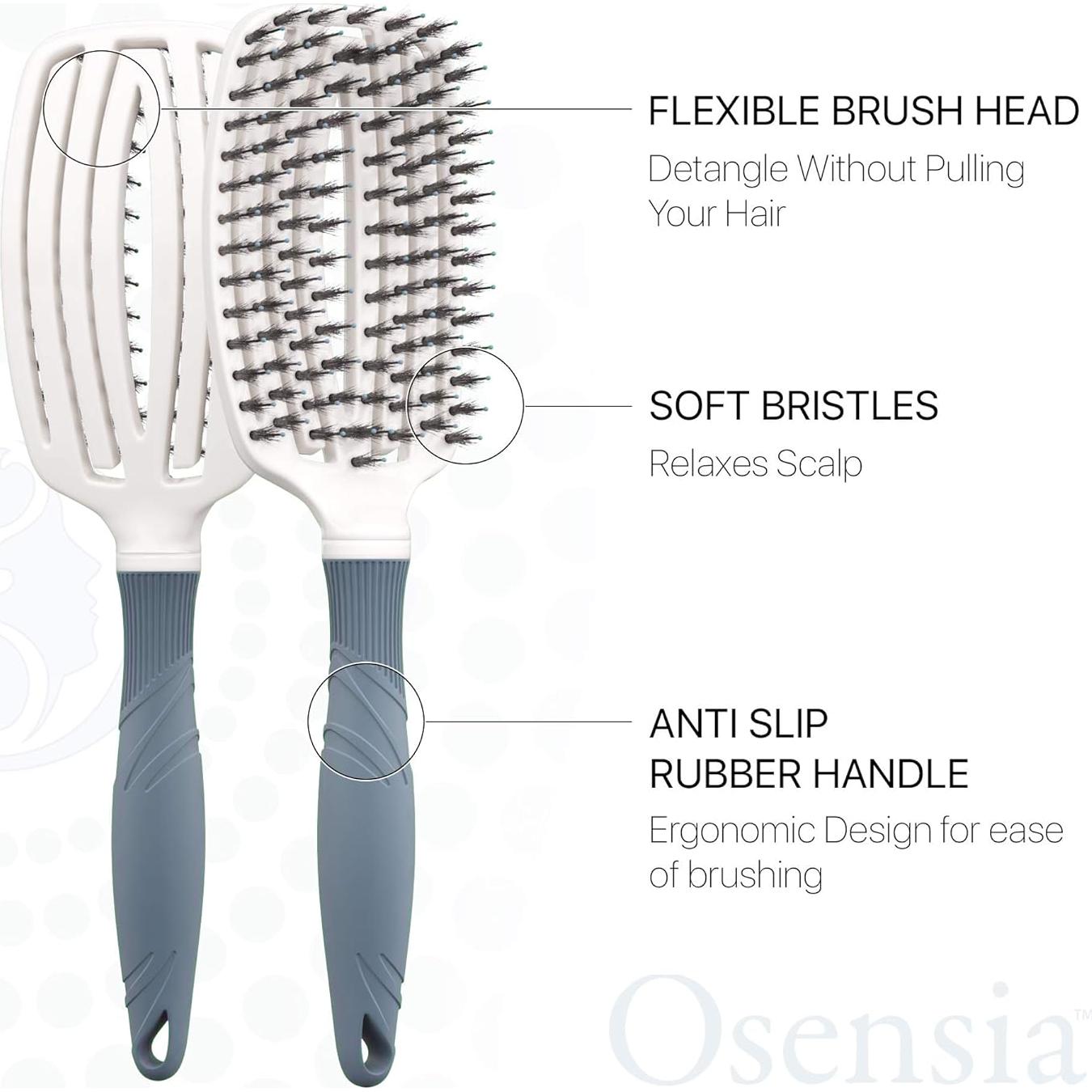 Cepillo Desenredante Osensia FB - Cerdas de Jabalí y Nylon