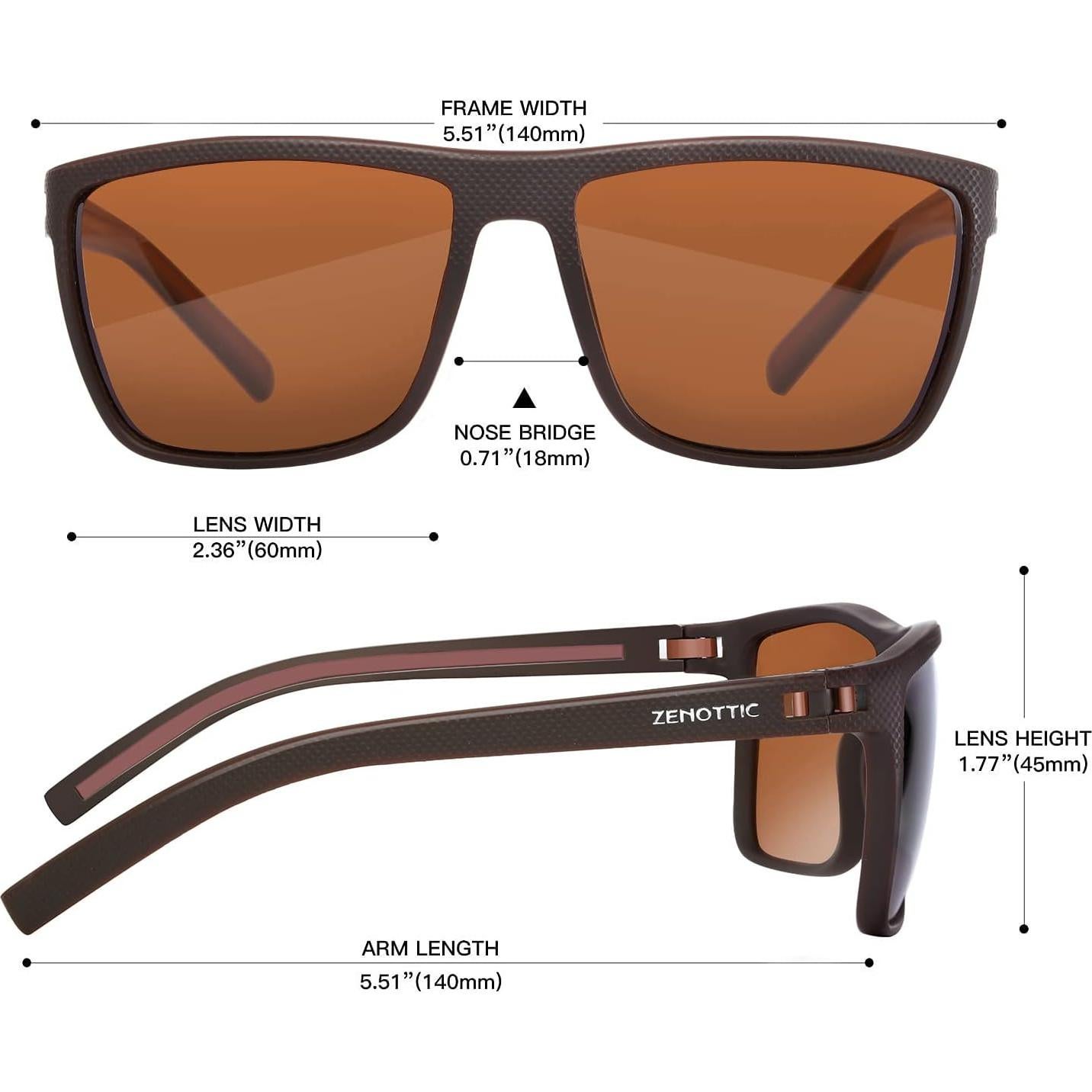 Gafas de sol ZENOTTIC para hombres con marco TR90 UV400