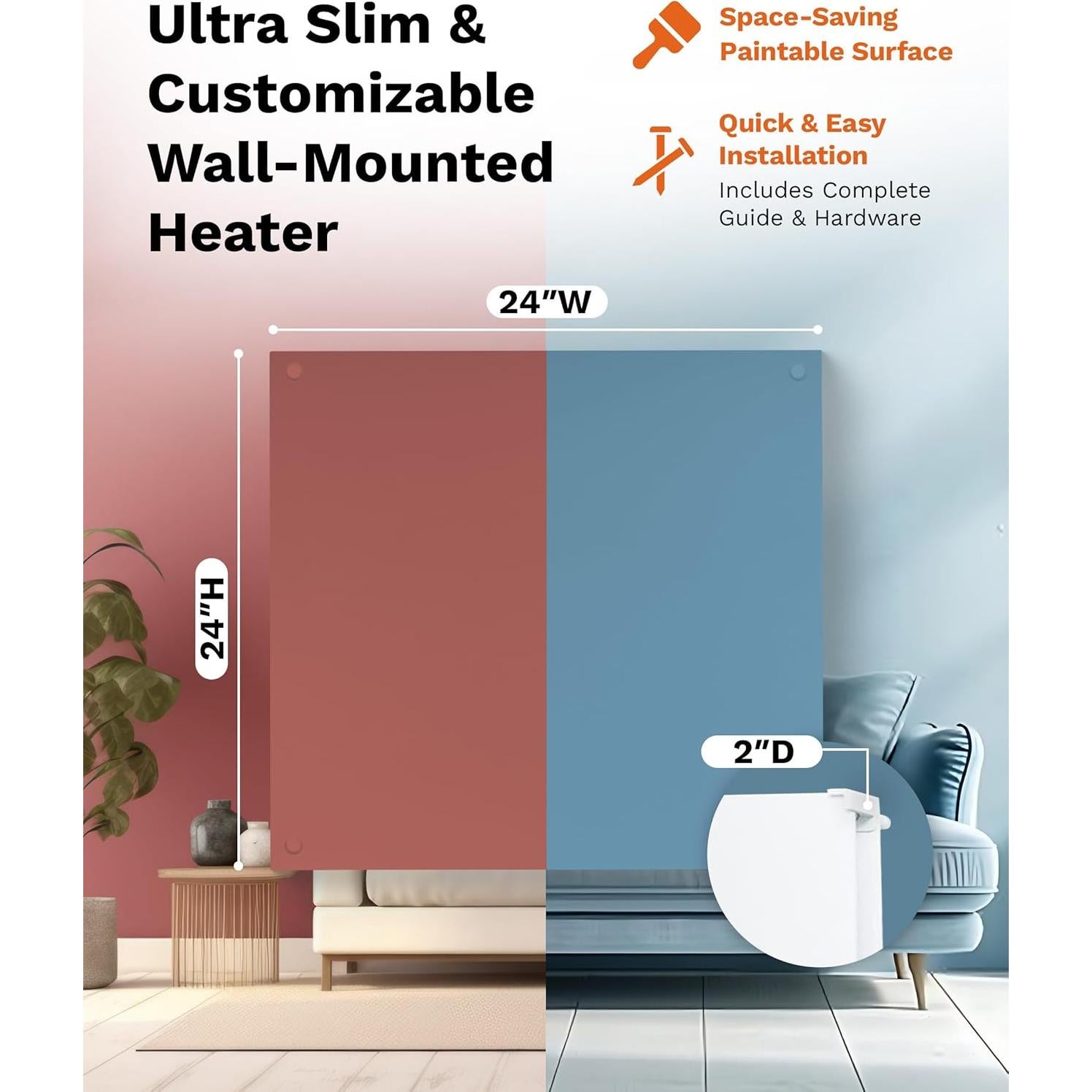 Calentador Eléctrico de Pared Amaze DUAL 400W para 18.58 m²