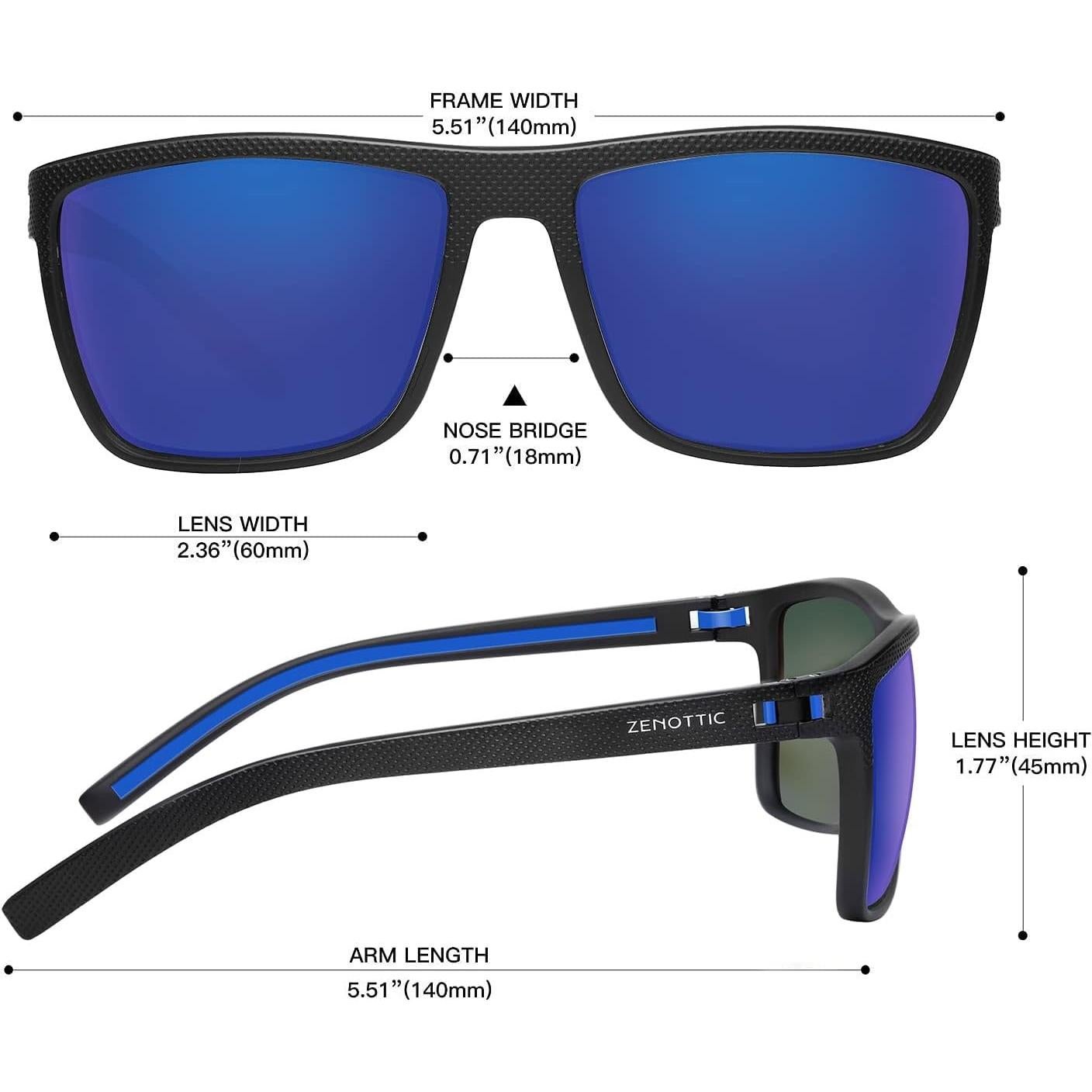 Gafas de sol ZENOTTIC para hombres con marco TR90 UV400