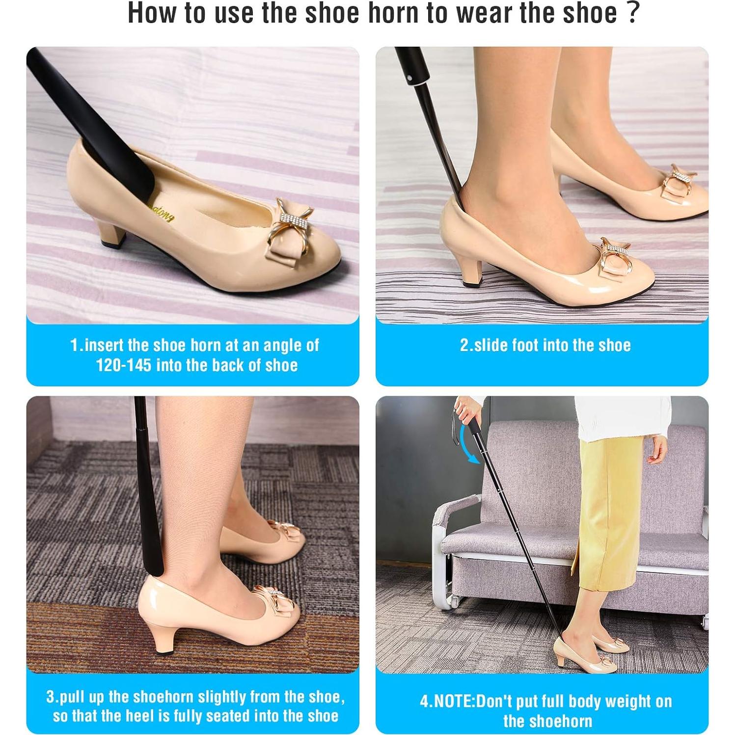 Calzador Retráctil JJDPARTS de Aluminio 36.8-94 cm Negro