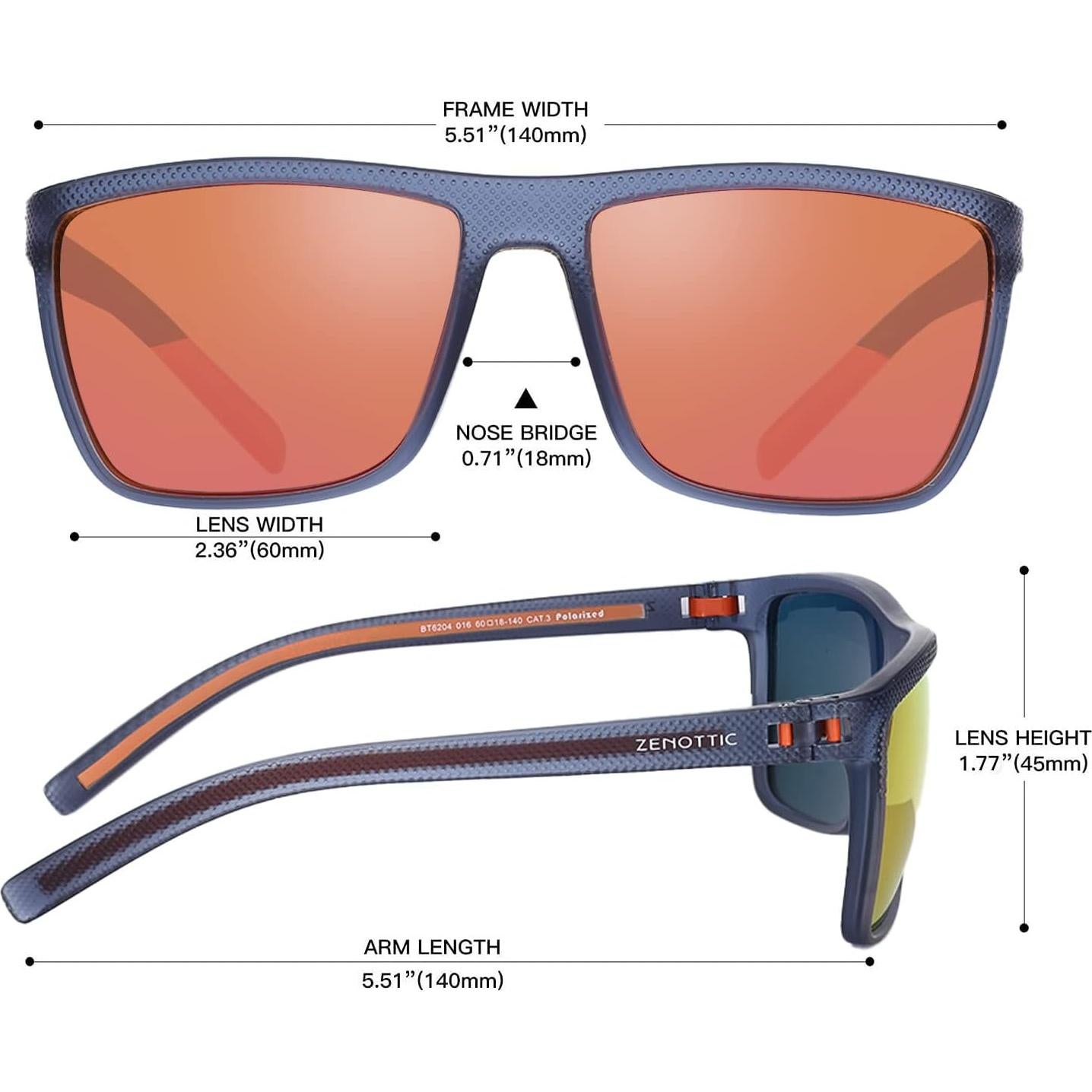 Gafas de sol ZENOTTIC para hombres TR90 UV400 polarizadas