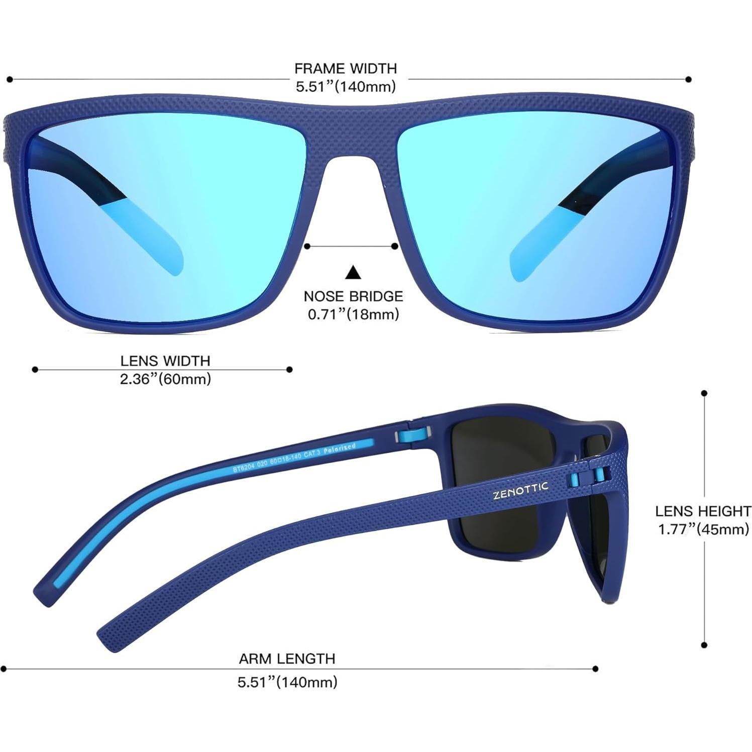 Gafas de sol ZENOTTIC para hombres TR90 UV400 polarizadas