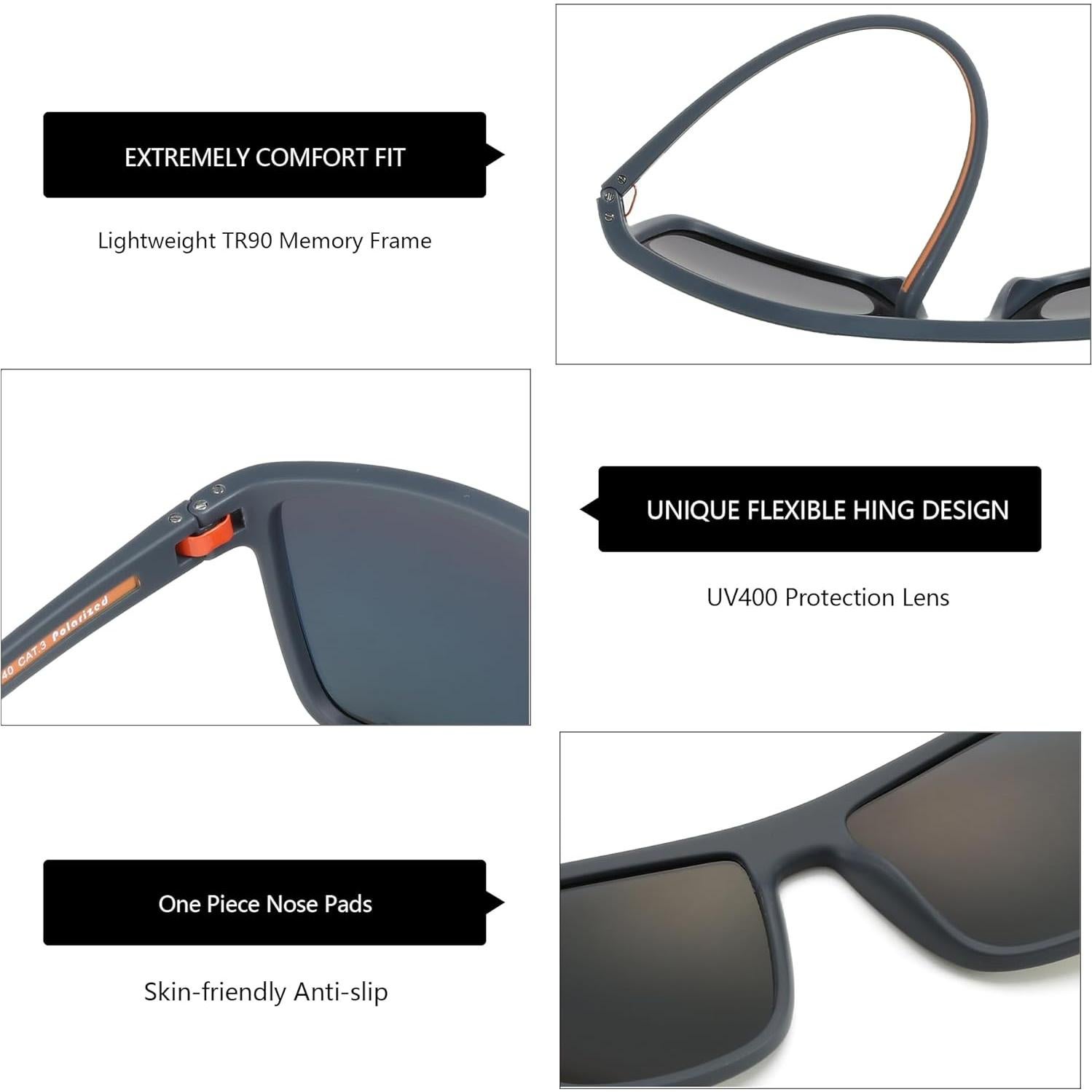 Gafas de sol ZENOTTIC TR90 polarizadas UV400 para hombres