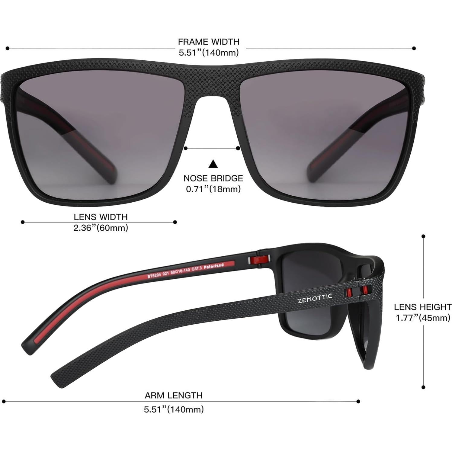 Gafas de sol ZENOTTIC para hombres TR90 UV400 ligeras