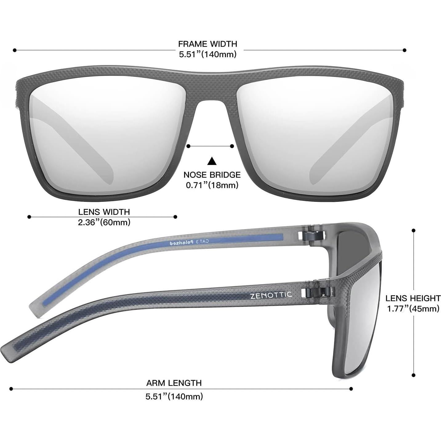 Gafas de sol ZENOTTIC para hombres con marco TR90 UV400