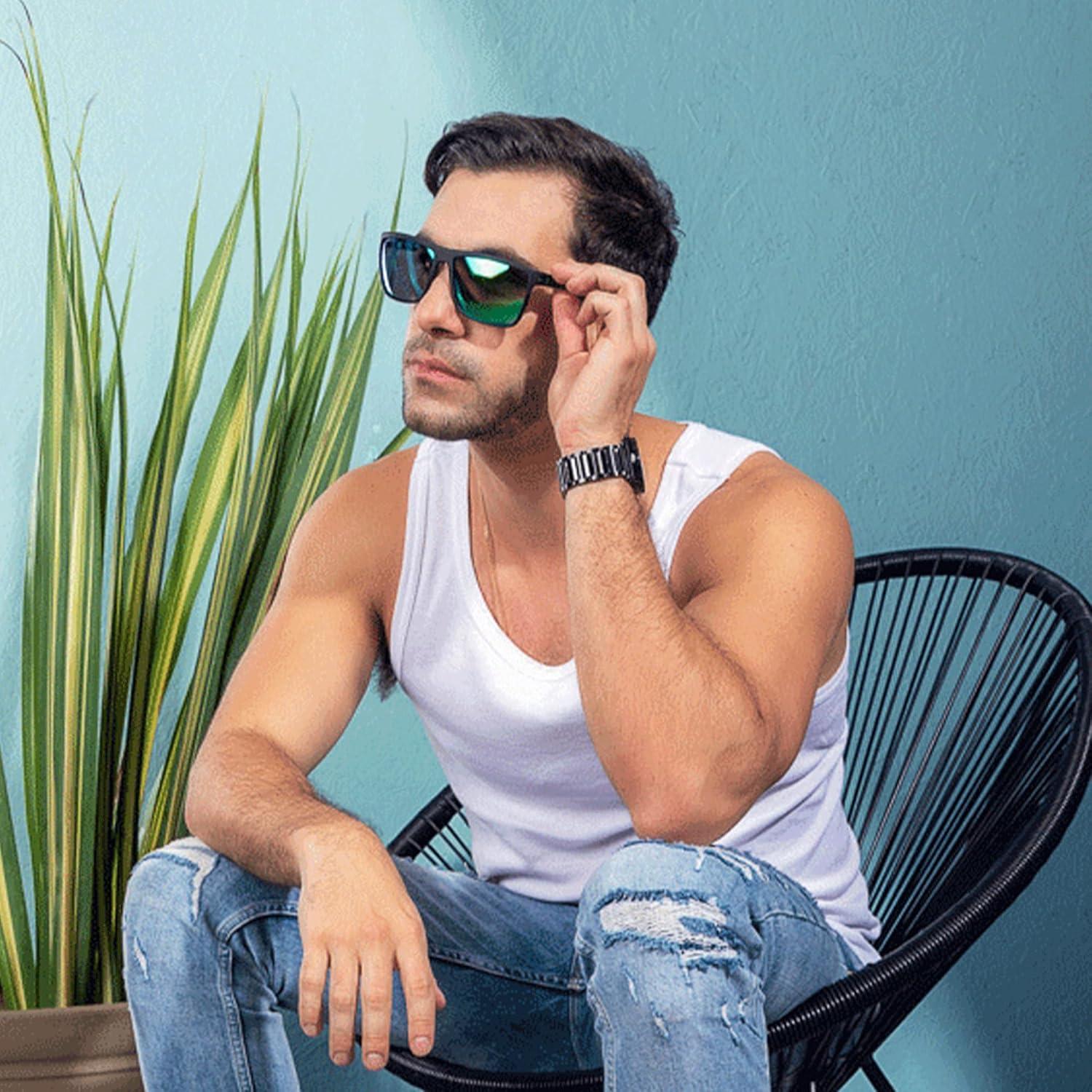 Gafas de sol ZENOTTIC para hombres UV400 marco TR90 ligero