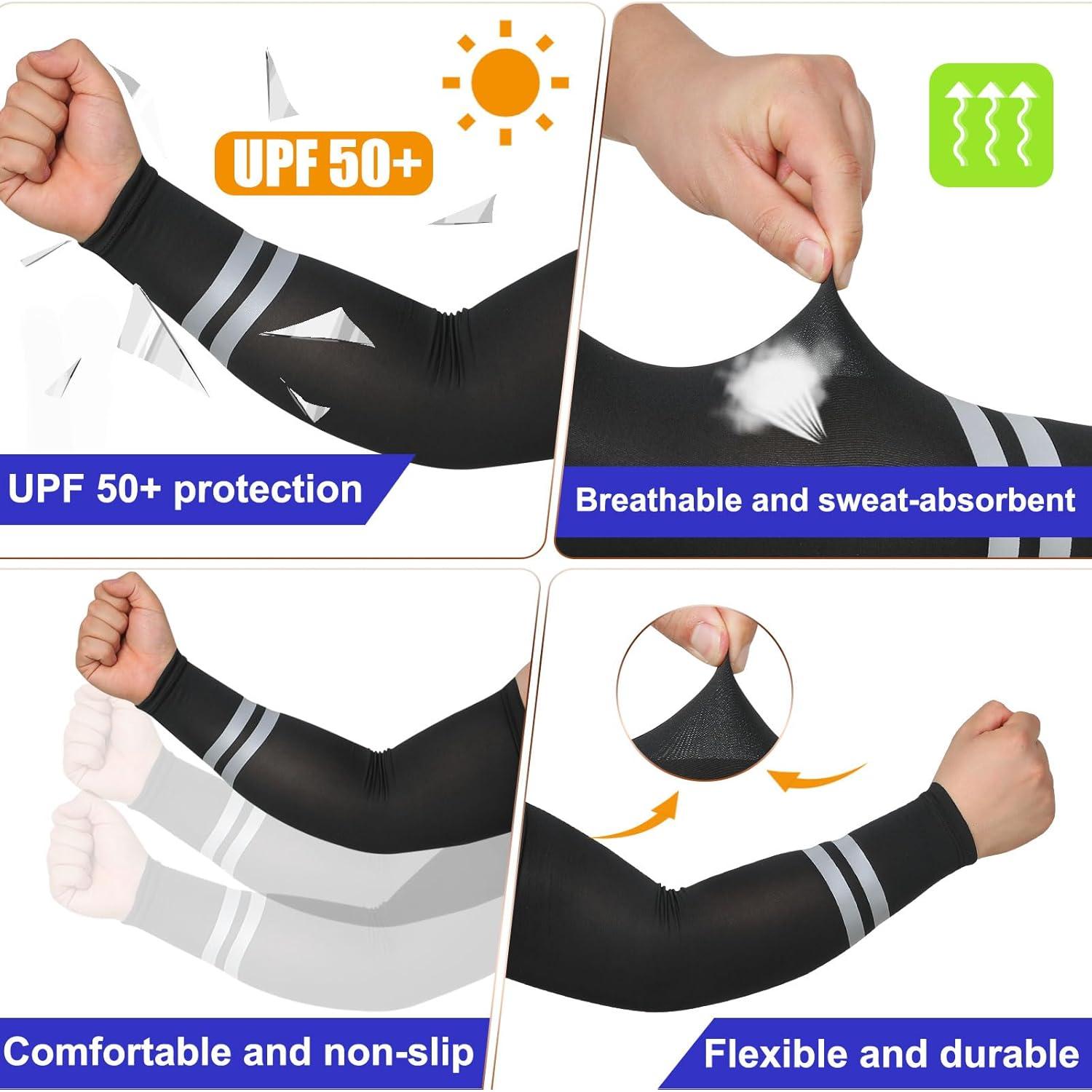 Mangas de Protección Solar UV SATINIOR 6 Pares para Deportes
