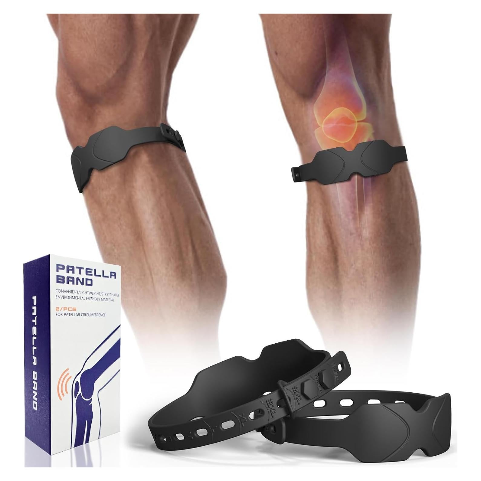 Correa Ajustable para Rodilla CJing - Soporte Tendón Patelar Negro
