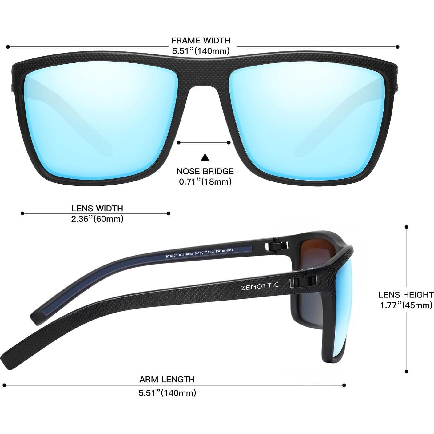 Gafas de sol ZENOTTIC para hombres TR90 UV400 polarizadas