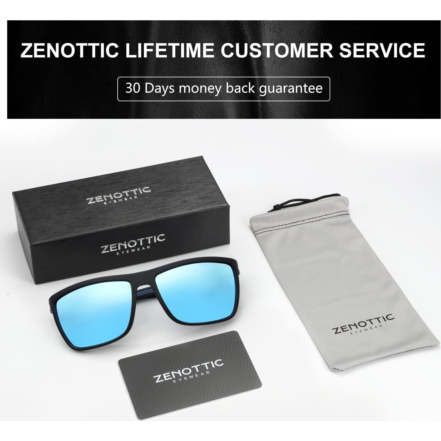 Gafas de sol ZENOTTIC para hombres TR90 UV400 polarizadas