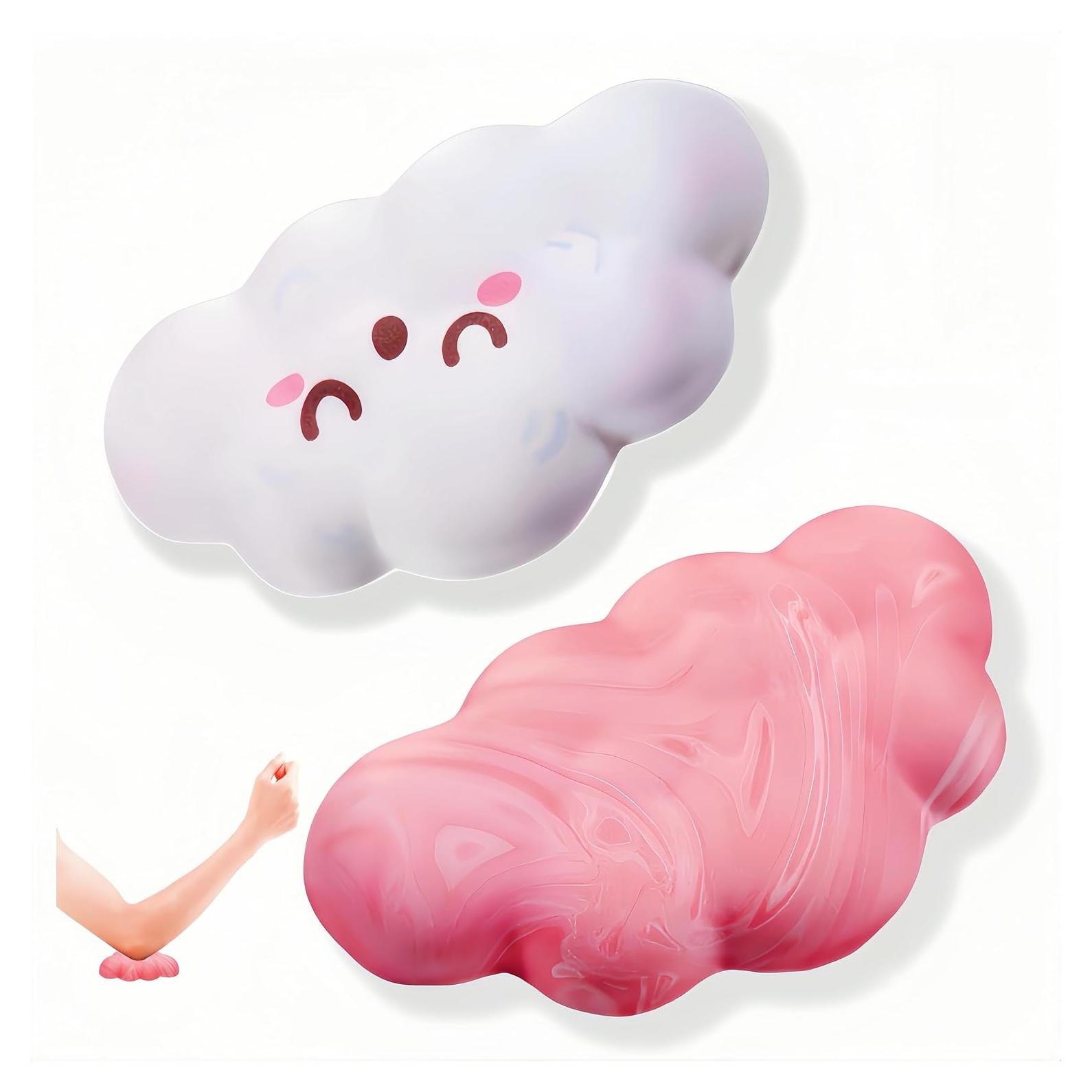 Set 2 Almohadillas Reposabrazos Antideslizantes Owfccla Rosa y Blanco