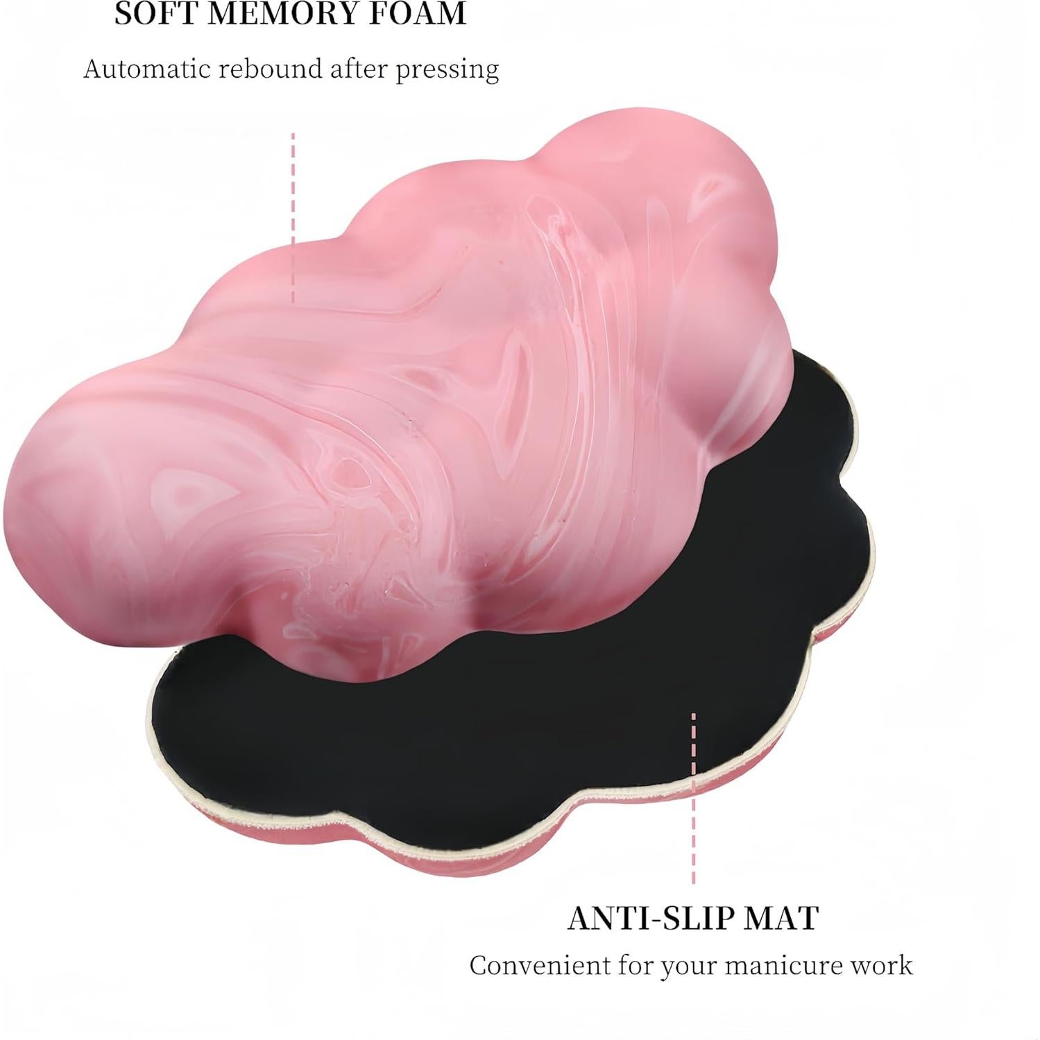 Set 2 Almohadillas Reposabrazos Antideslizantes Owfccla Rosa y Blanco