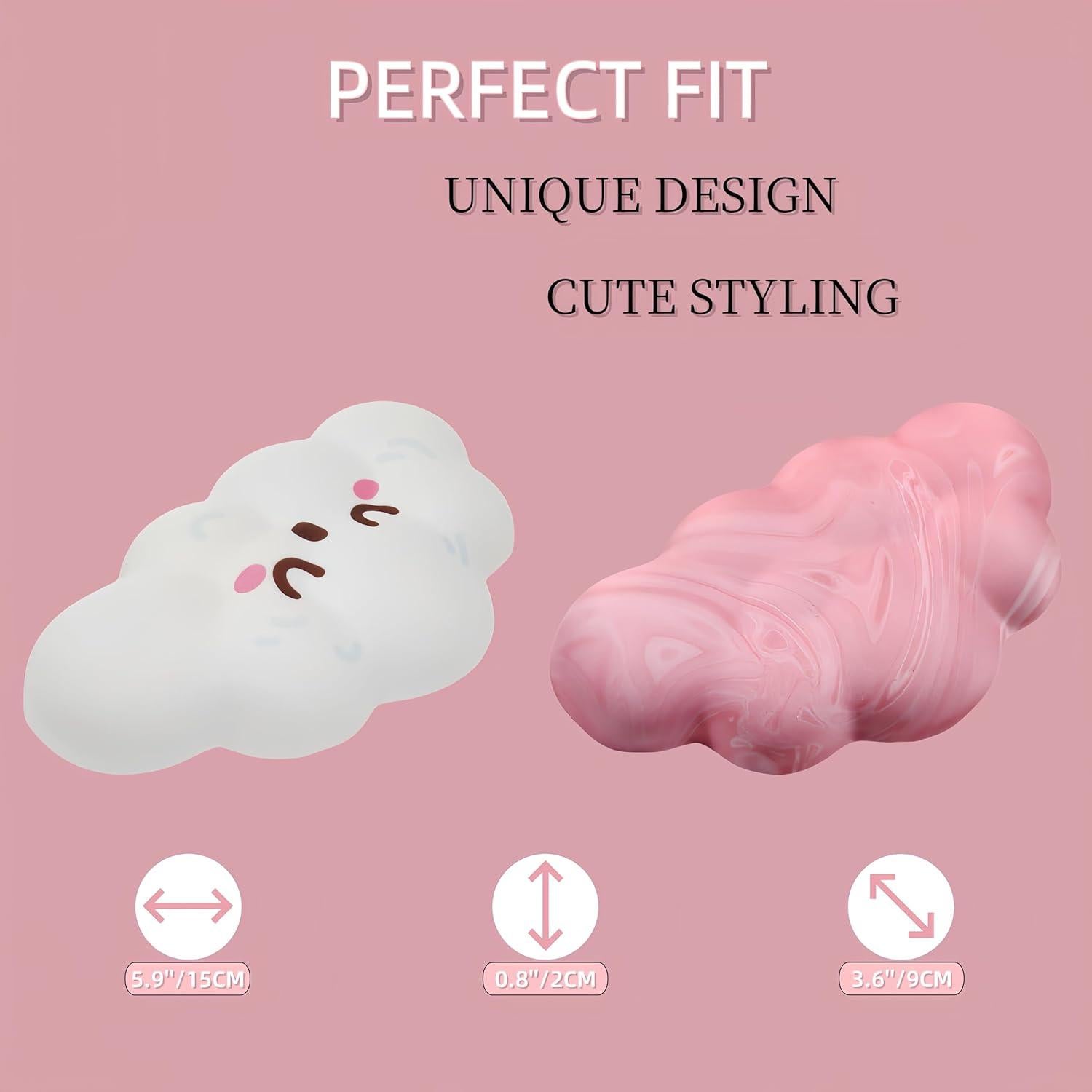 Set 2 Almohadillas Reposabrazos Antideslizantes Owfccla Rosa y Blanco