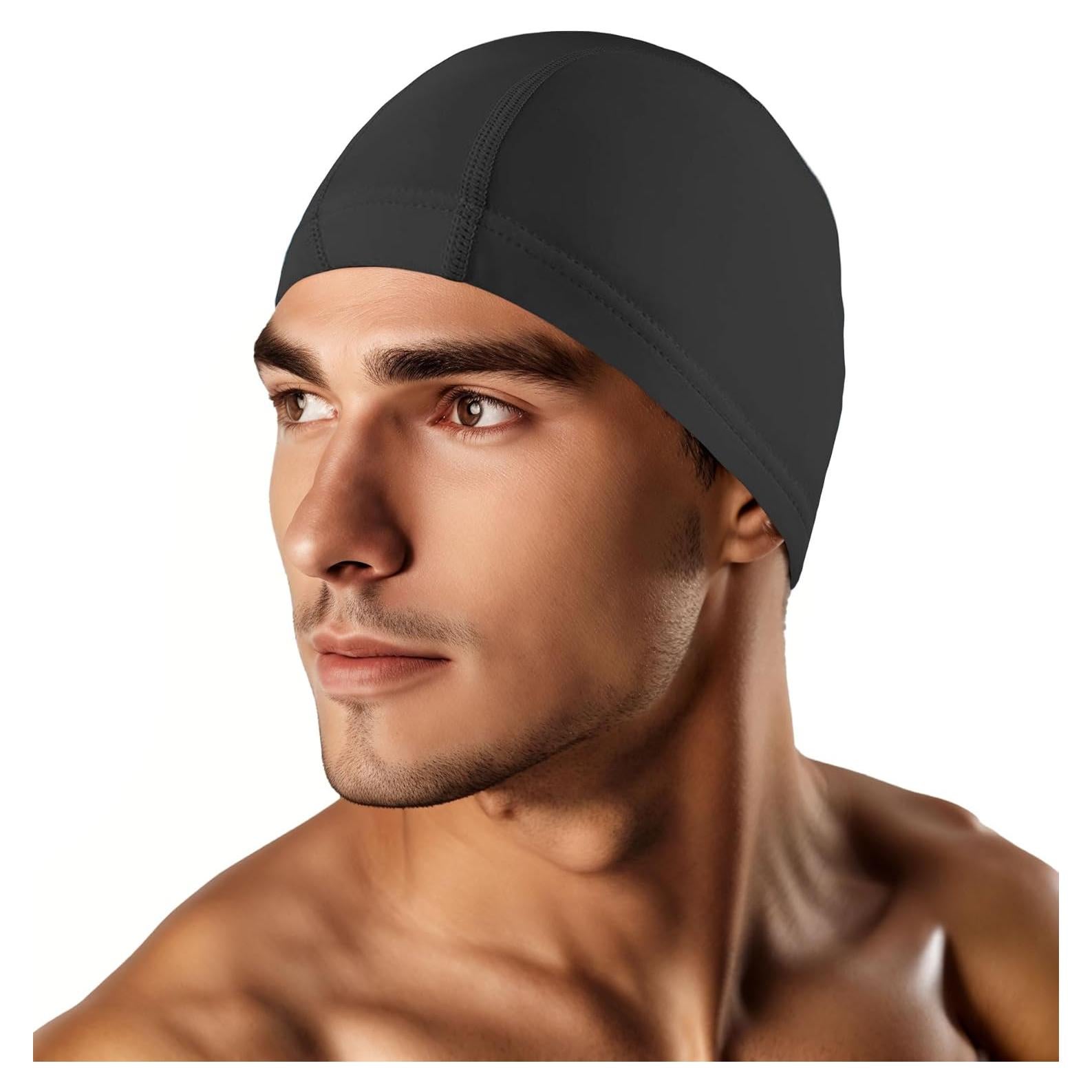 Gorro de Natación Kinwor Unisex Negro Alta Elasticidad