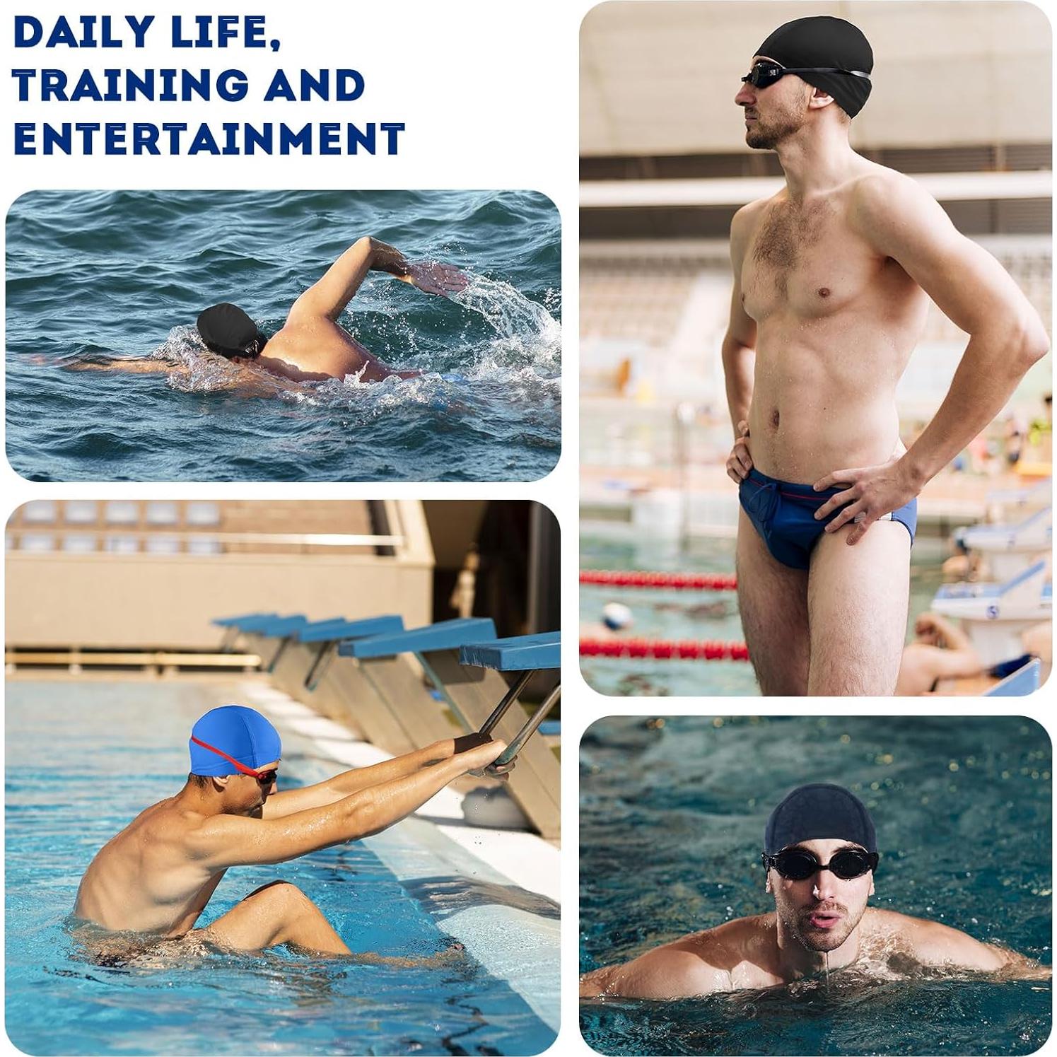 Gorro de Natación Kinwor Unisex Negro Alta Elasticidad