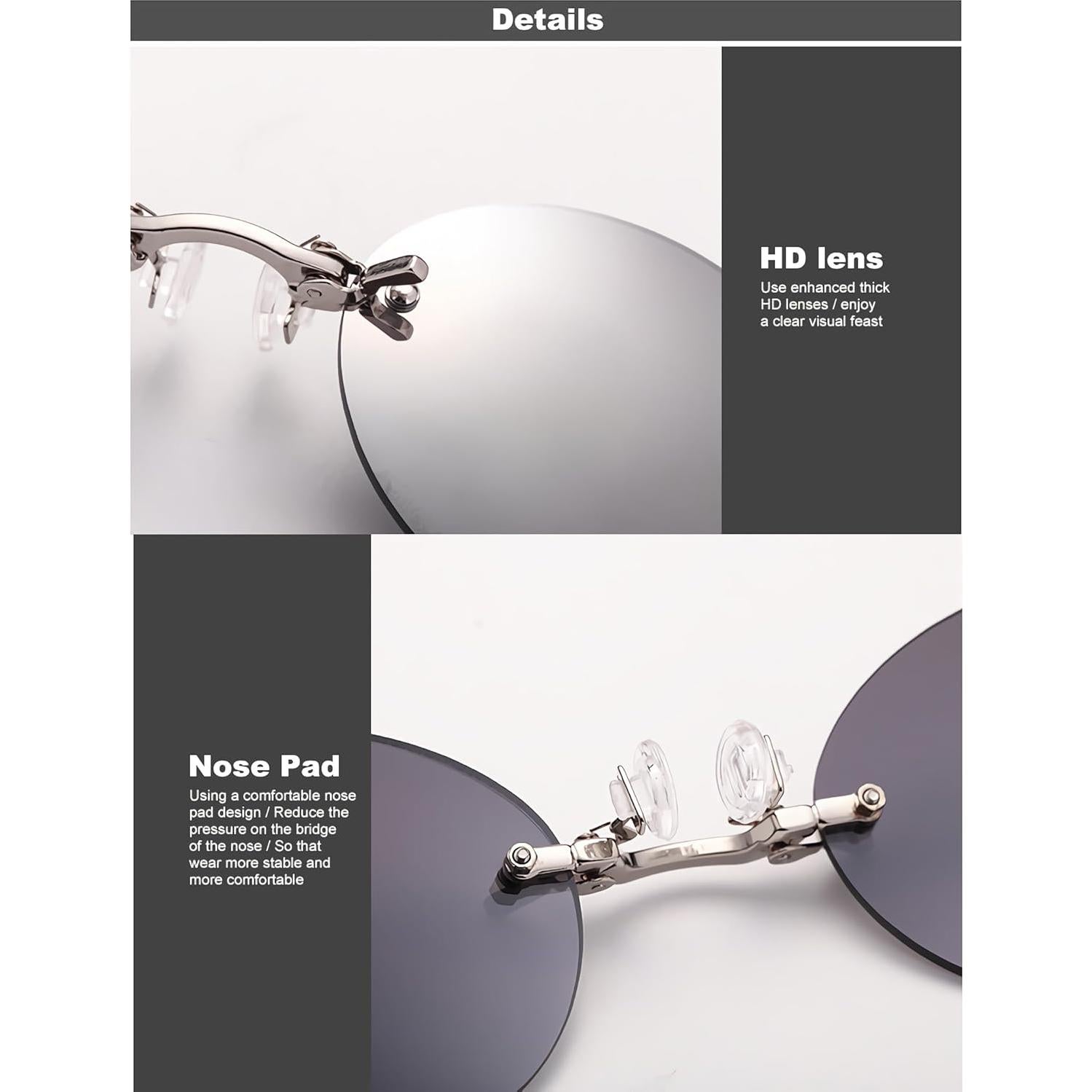 Gafas de sol clip para hombres GRHOSE UV400 redondas vintage