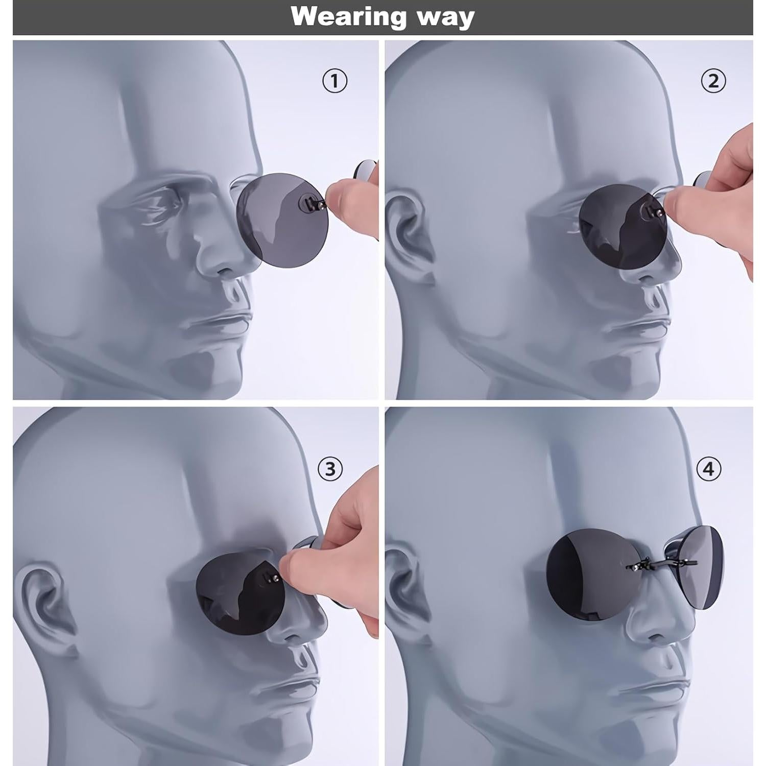 Gafas de sol clip para hombres GRHOSE UV400 redondas vintage