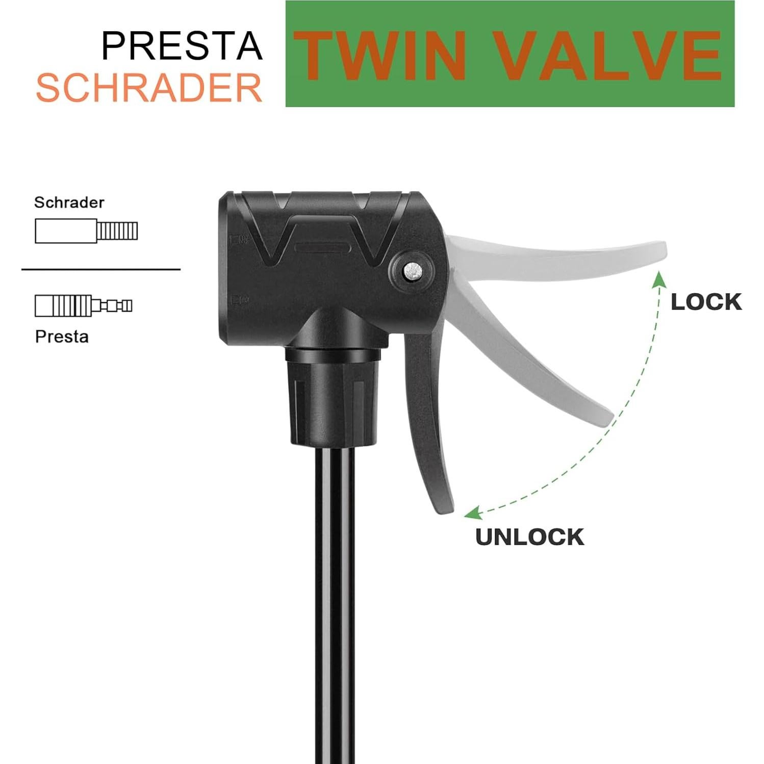 Bomba de Bicicleta CXWXC con Manómetro 160 PSI - Negra