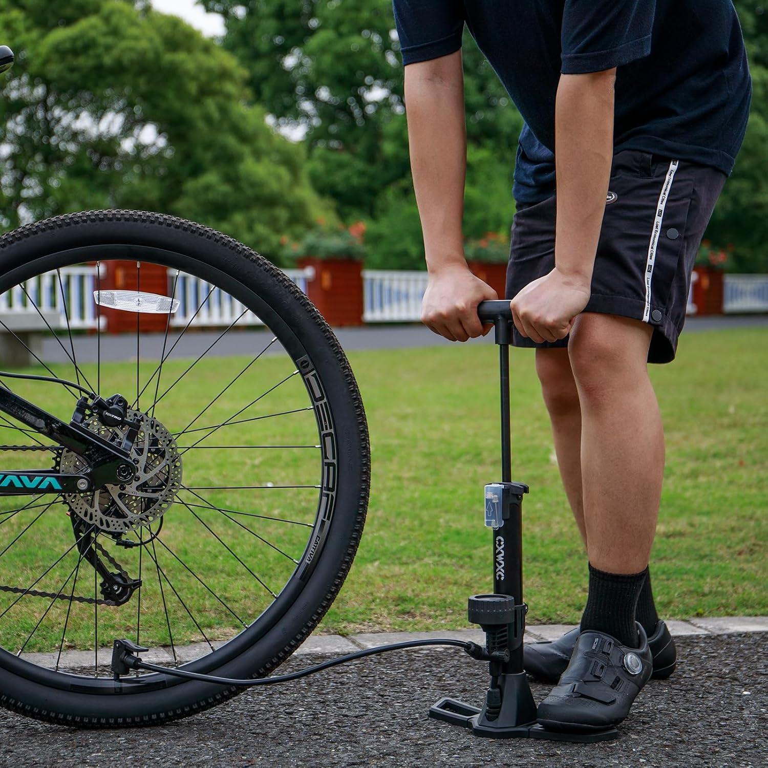 Bomba de Bicicleta CXWXC con Manómetro 160 PSI - Negra