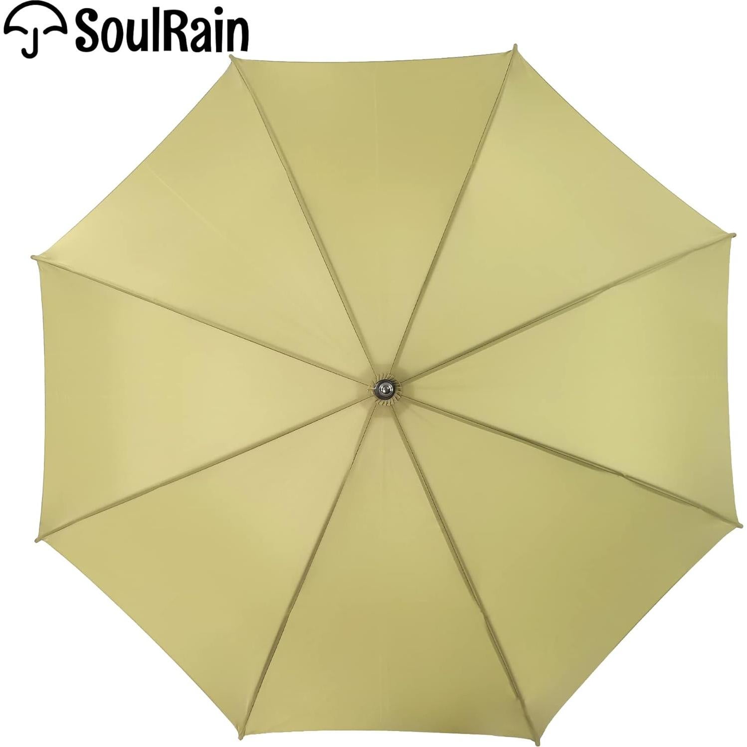 Paraguas Grande SoulRain Antiviento Automático Beige 88cm
