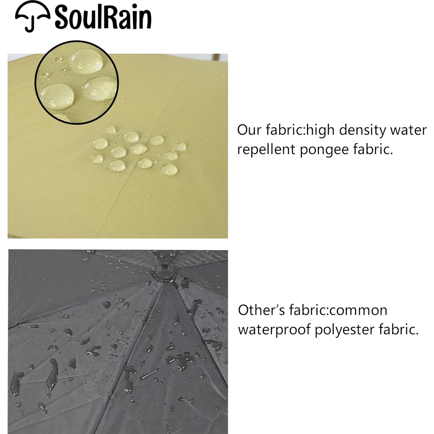 Paraguas Grande SoulRain Antiviento Automático Beige 88cm