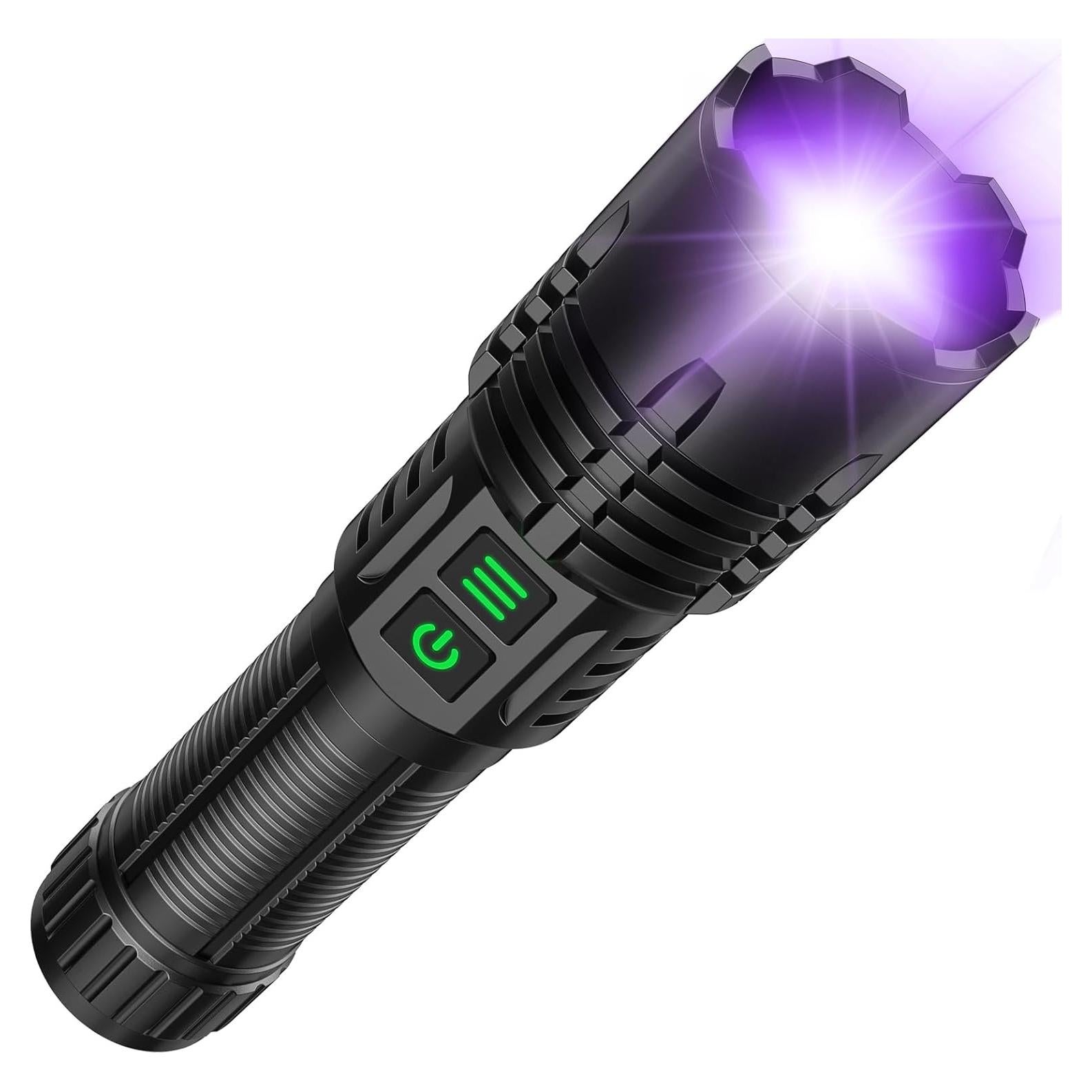 Linterna Recargable AdamStar K2318 LED UV 1000 Lúmenes 20h