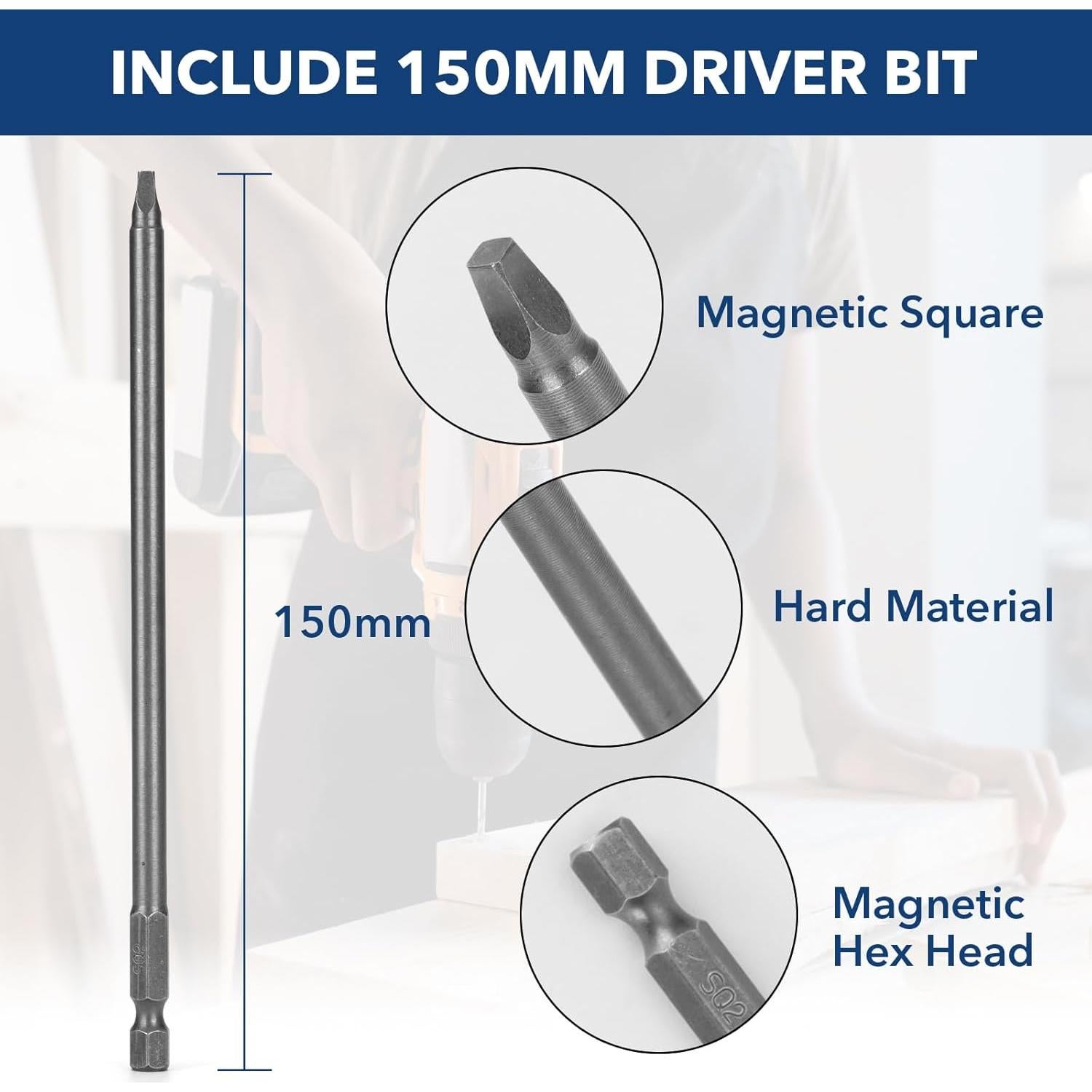 Tornillos de Madera Bobibbi #8x25mm 100Pcs con Broca 150mm