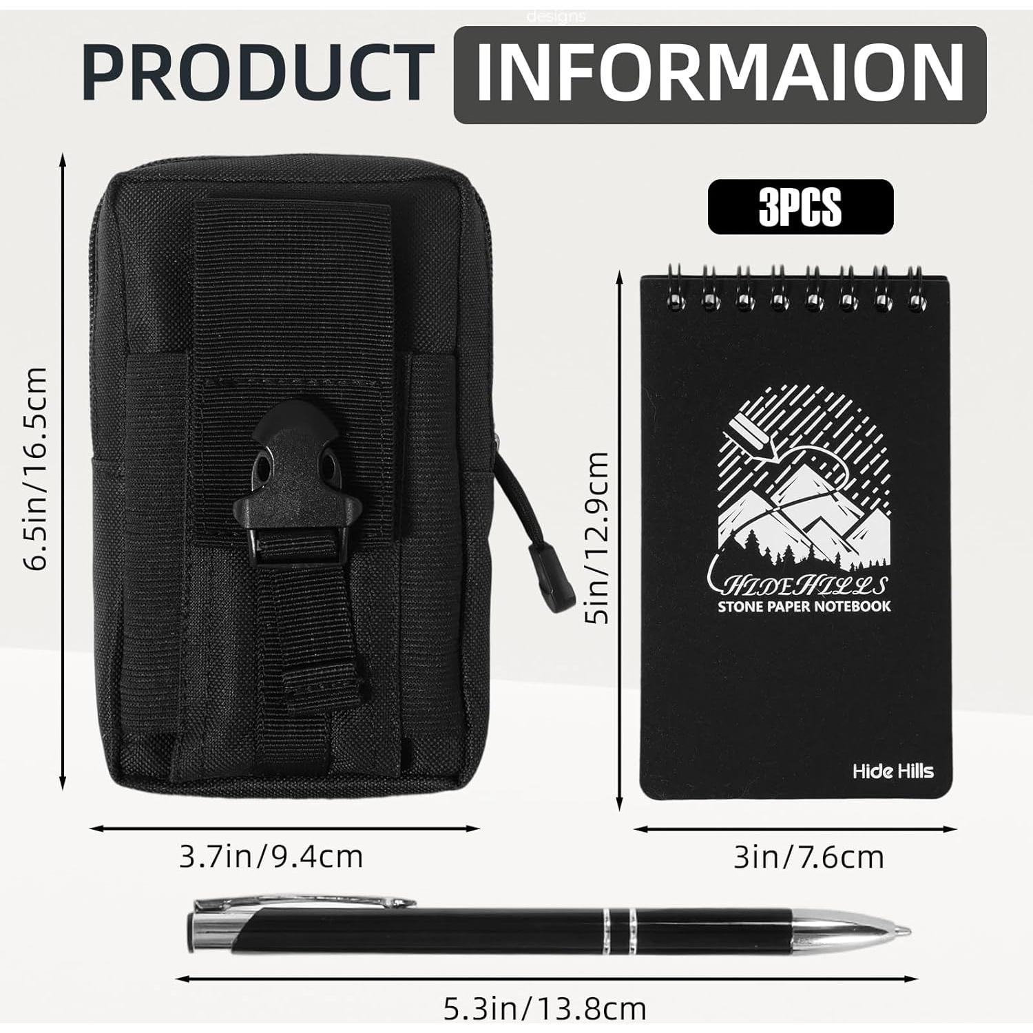 Cuaderno impermeable Hide Hills 128 páginas papel de piedra negro