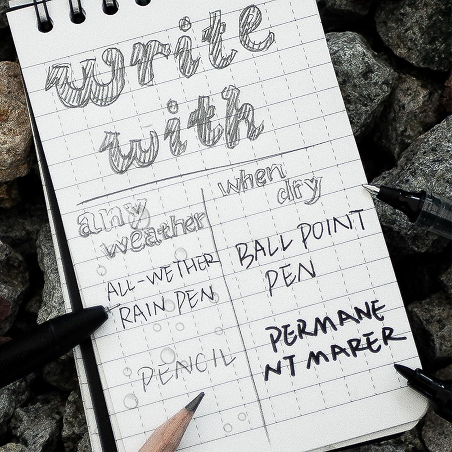 Cuaderno impermeable Hide Hills 128 páginas papel de piedra negro